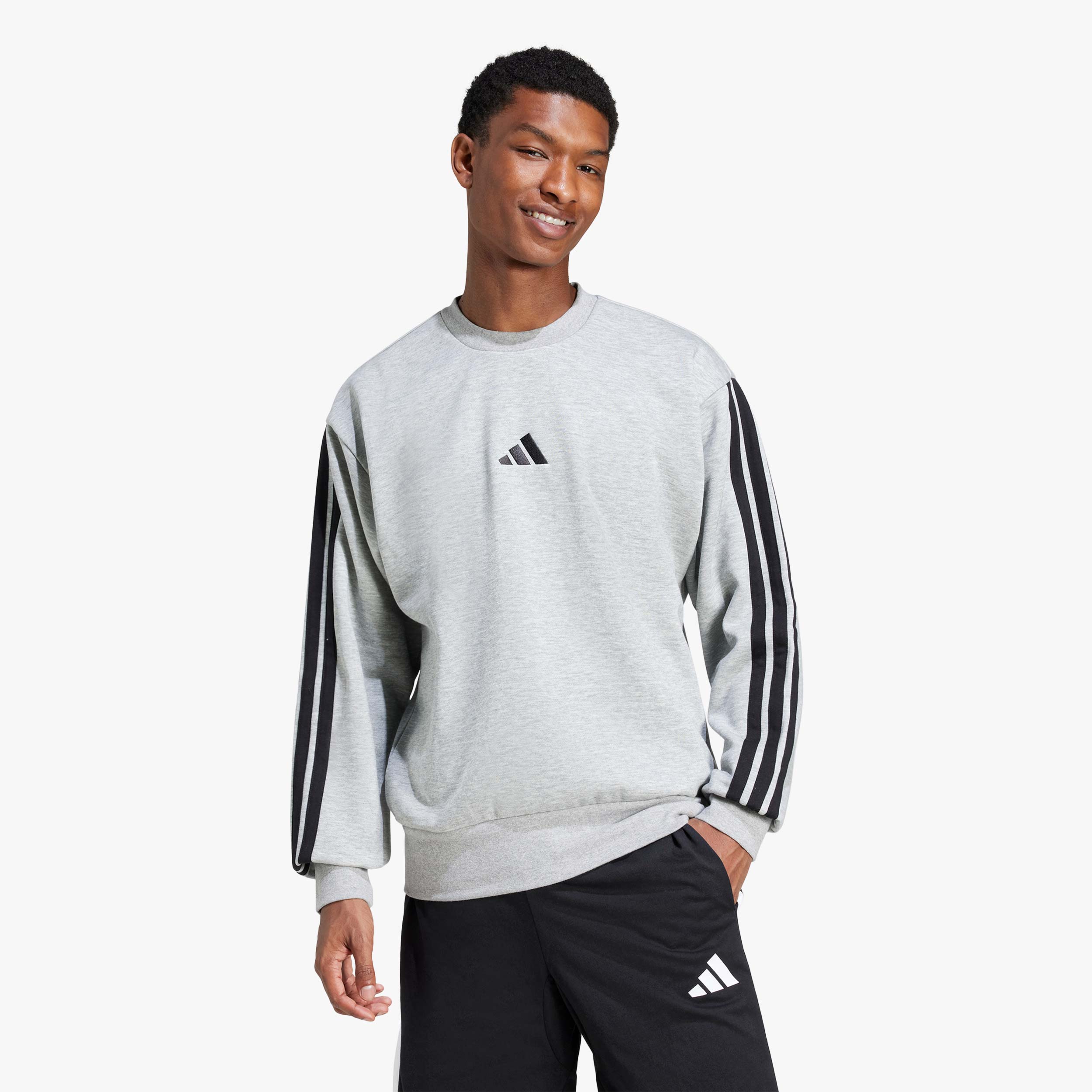 adidas Polerón Essentials Fleece 3 Tiras, GRIS, hi-res