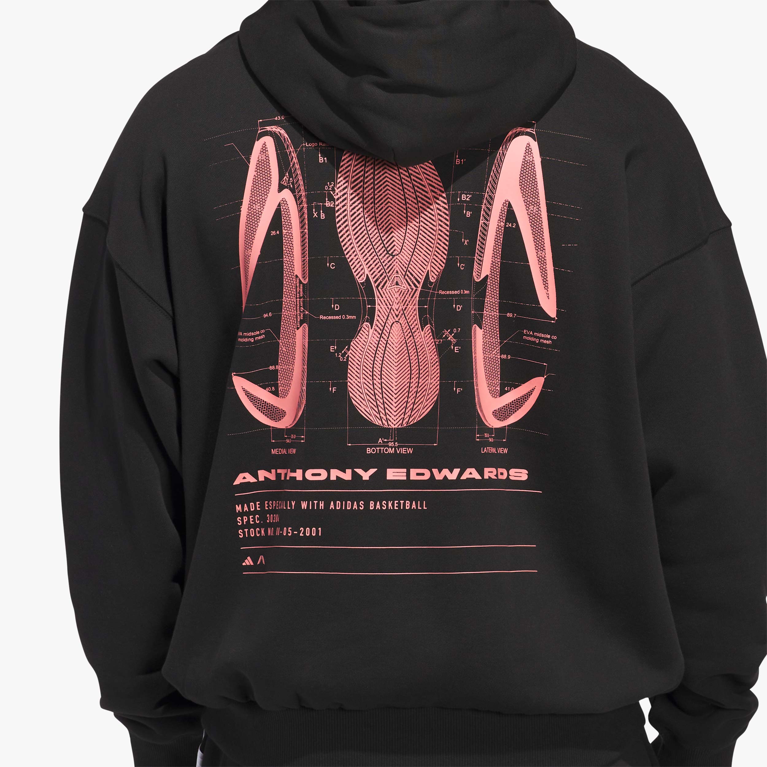 adidas Poler&oacute;n Anthony Edwards Schematic, NEGRO, hi-res