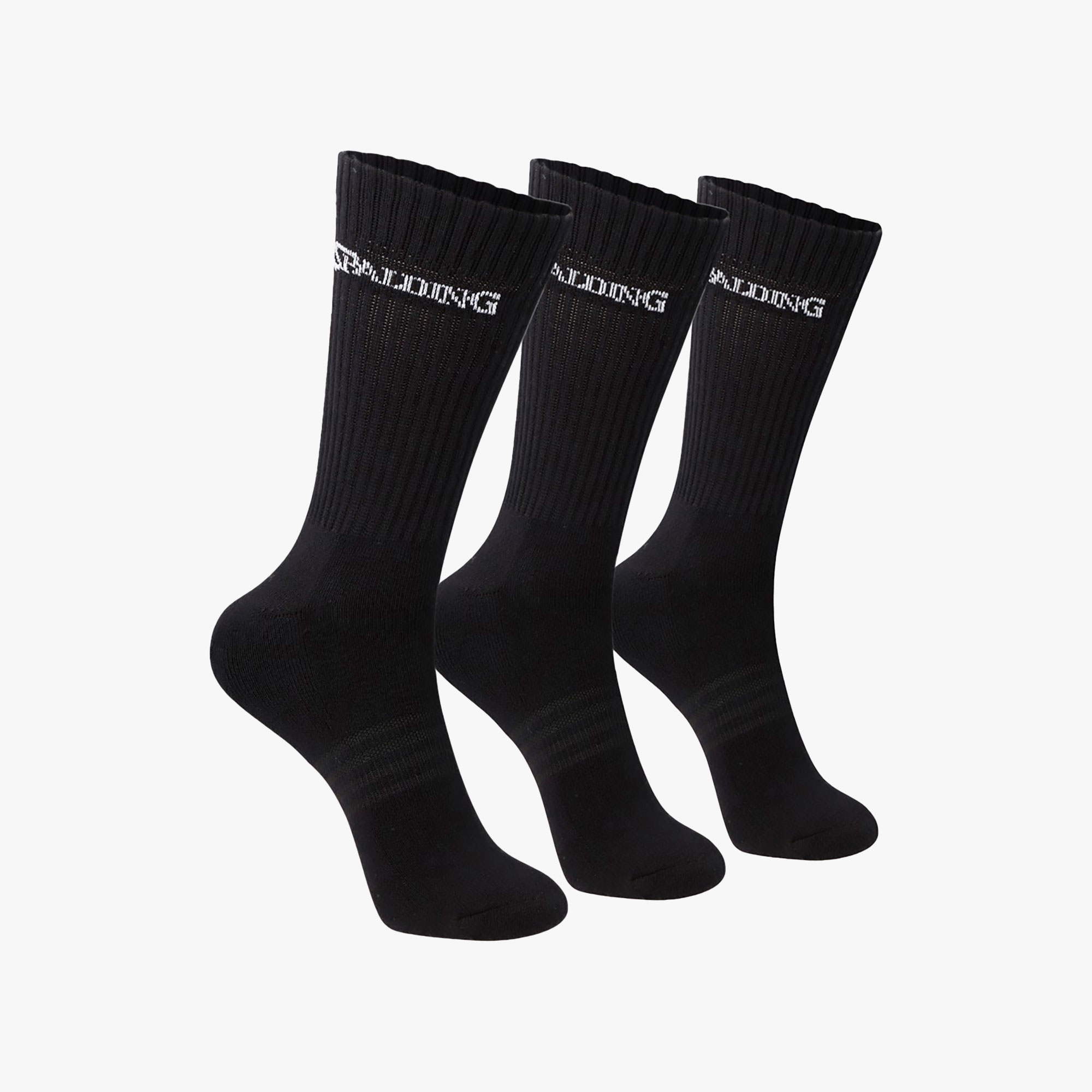 Spalding Calcetines Largos 3 Pares, NEGRO, hi-res