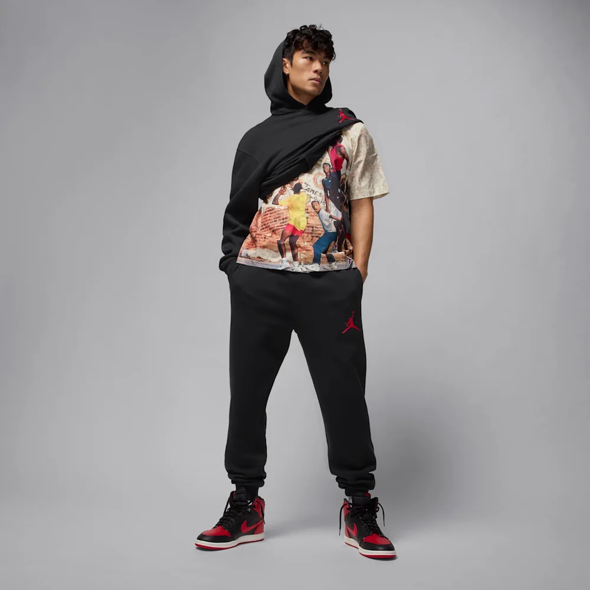 Jordan Pantal&oacute;n Jumpman Fleece, NEGRO, hi-res