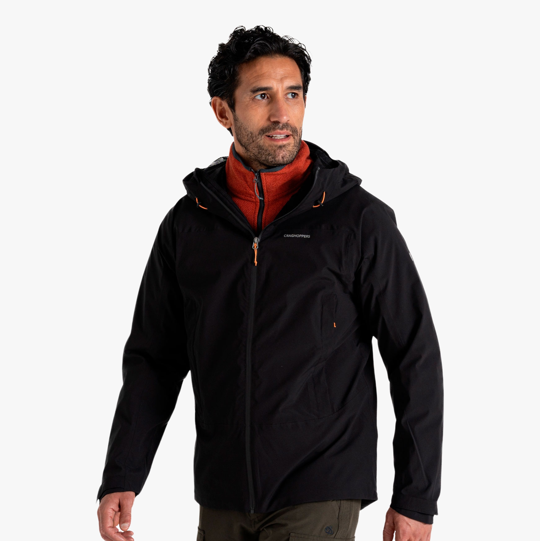 Craghoppers Chaqueta Impermeable Posa, NEGRO, hi-res