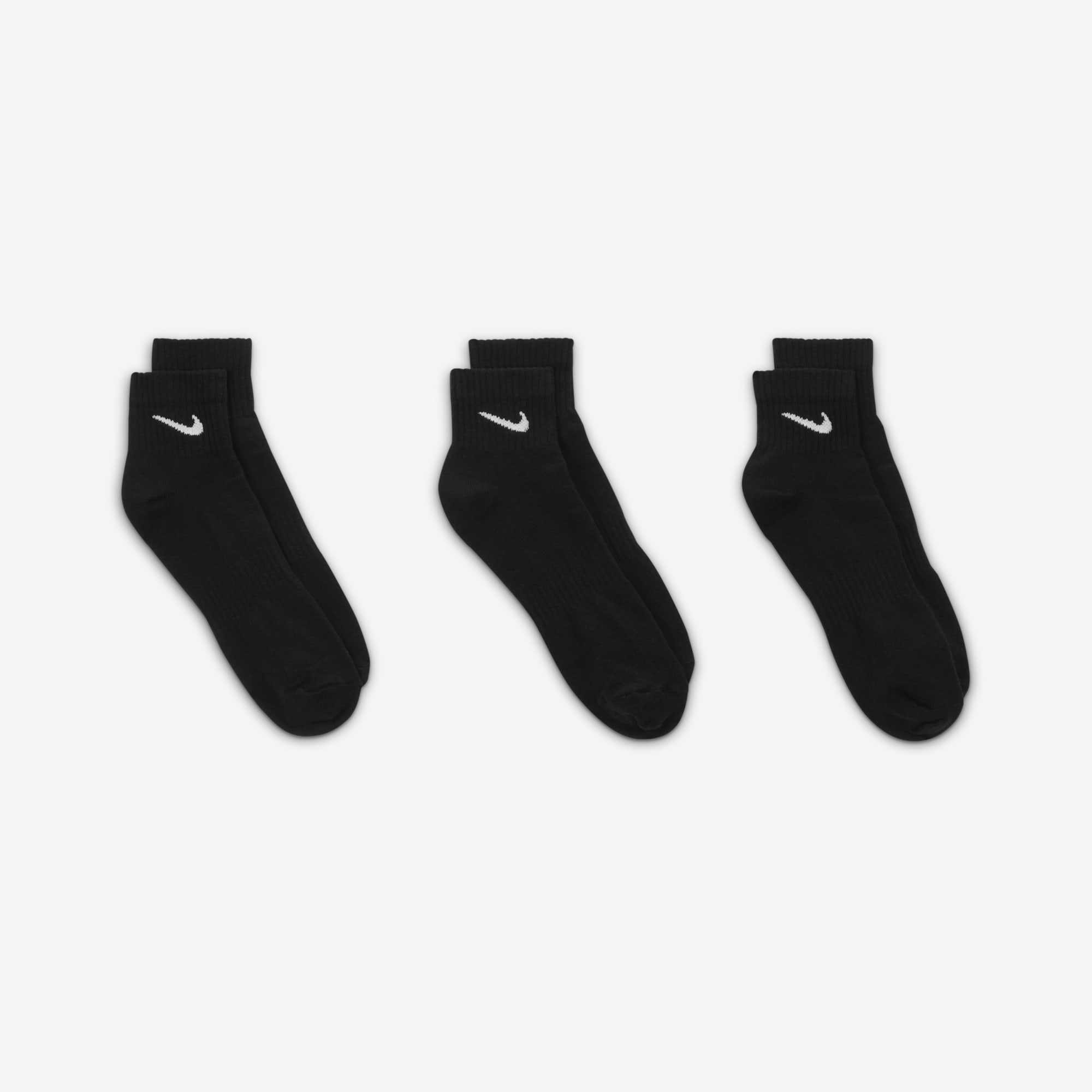 Nike Calcetines Everyday Lightweight Cortos 3 Pares, NEGRO, hi-res