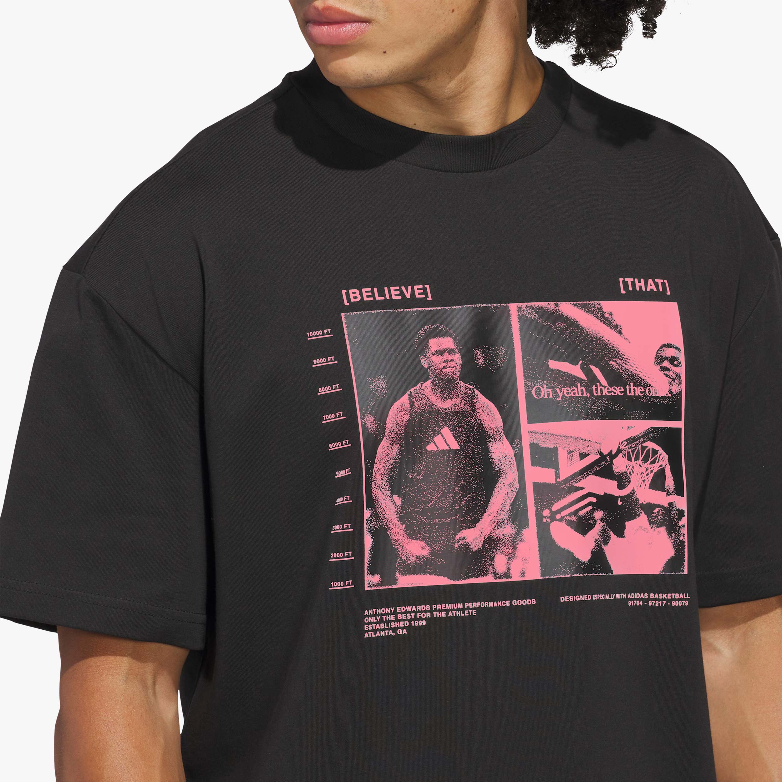 adidas Polera Anthony Edwards, NEGRO, hi-res