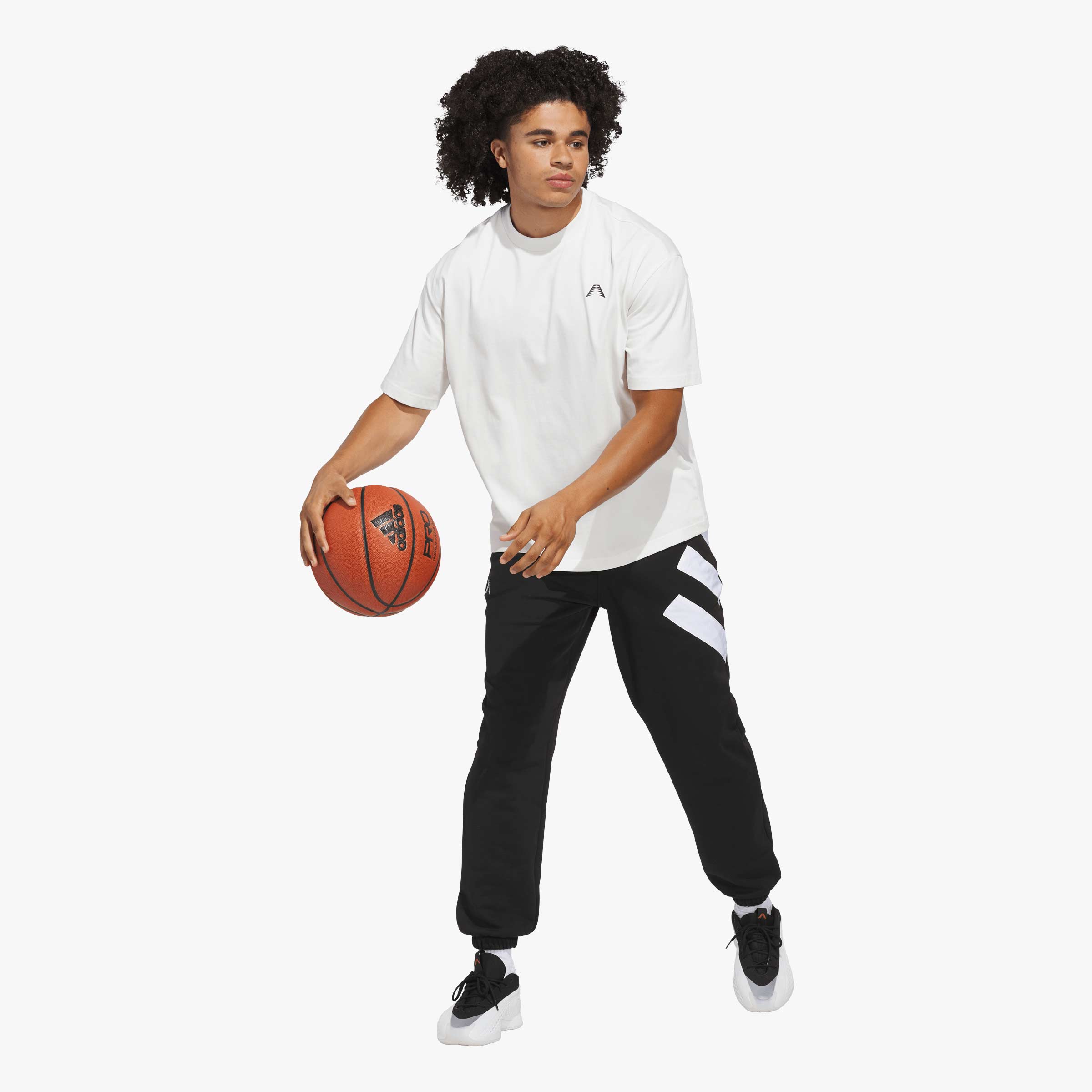 adidas Pantal&oacute;n de Felpa Anthony Edwards Foundation, NEGRO, hi-res