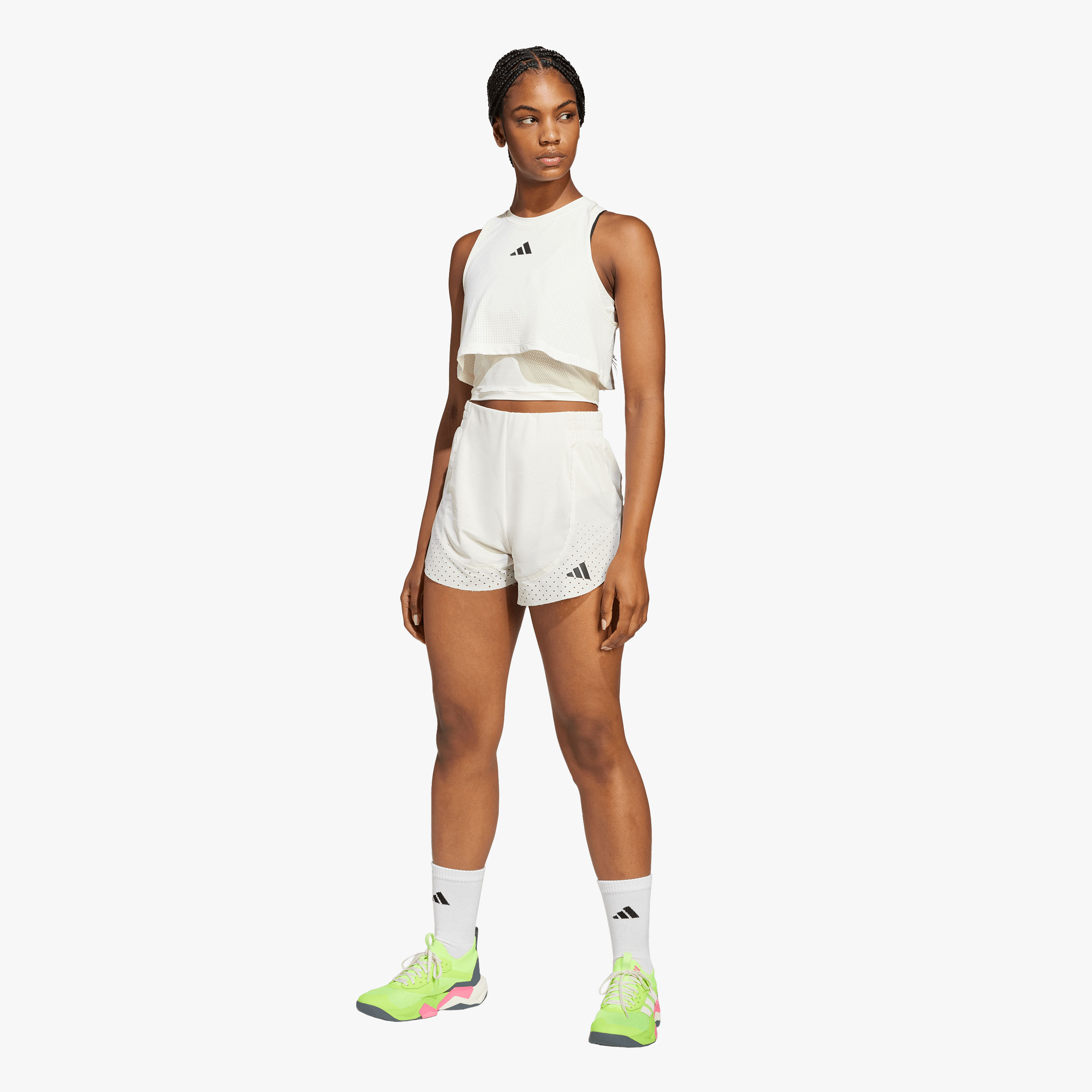 adidas Polera de Entrenamiento 2 en 1 Cool Intensity, BLANCO, hi-res