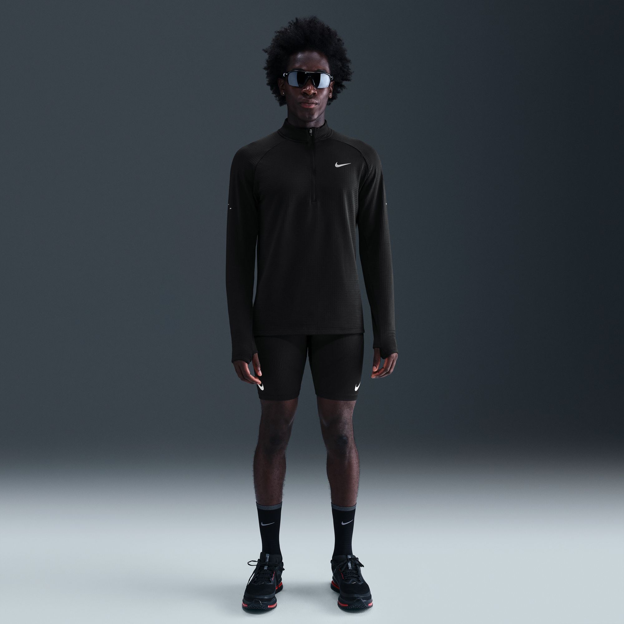 Nike Polera Stride Therma-FIT Repel, NEGRO, hi-res