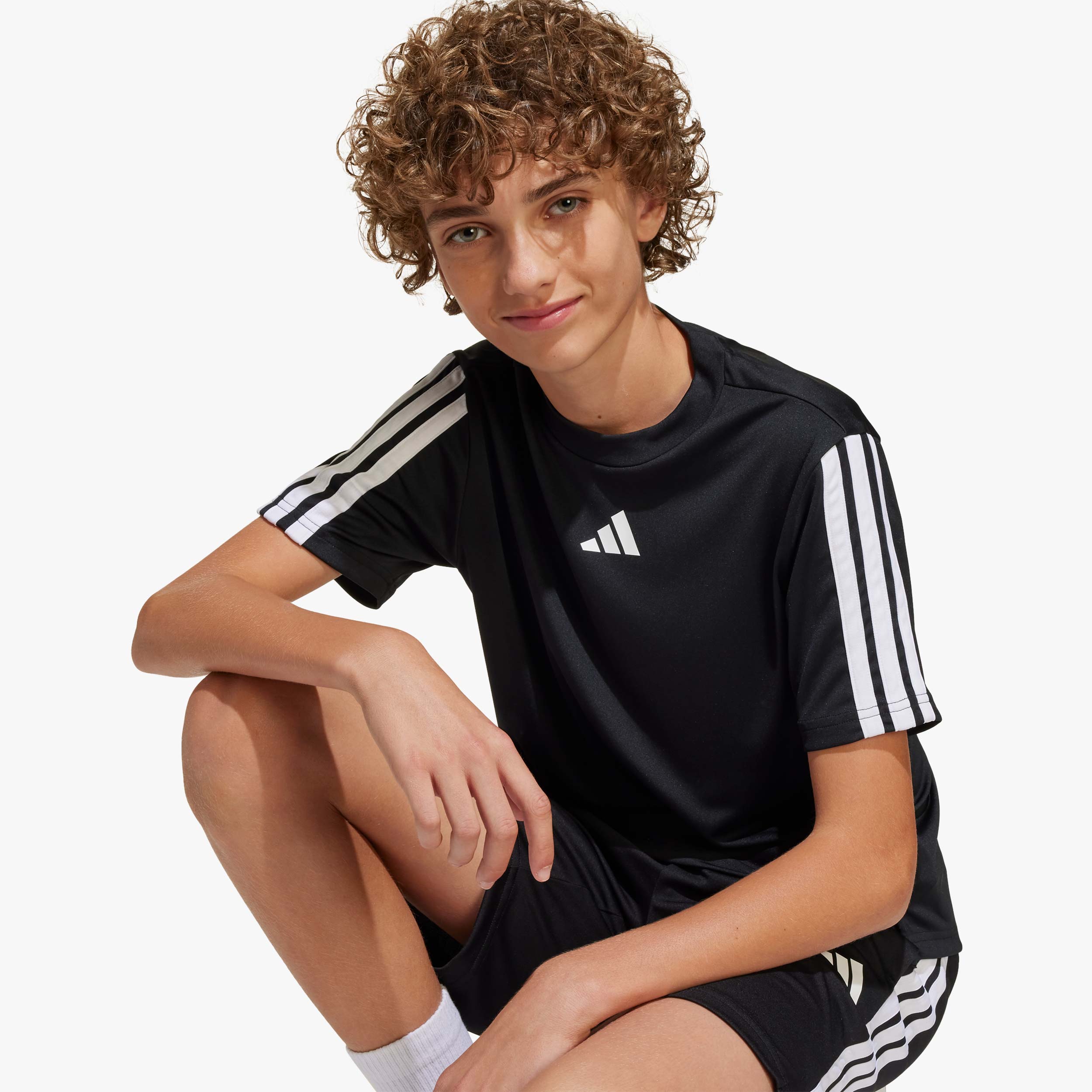 adidas Polera Train Essentials 3 Tiras, NEGRO, hi-res