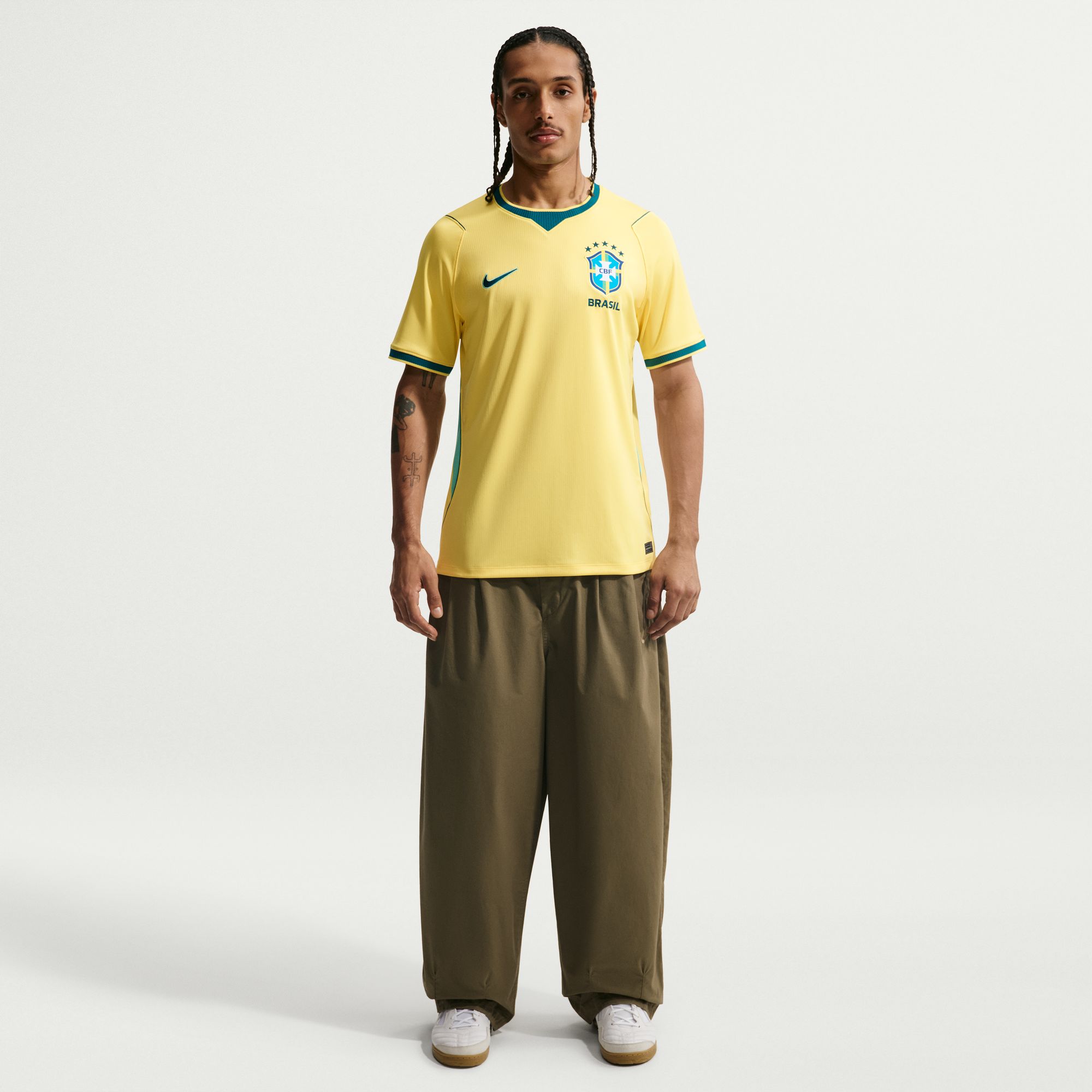 Nike Camiseta Brasil Stadium Local 2026, AMARILLO, hi-res