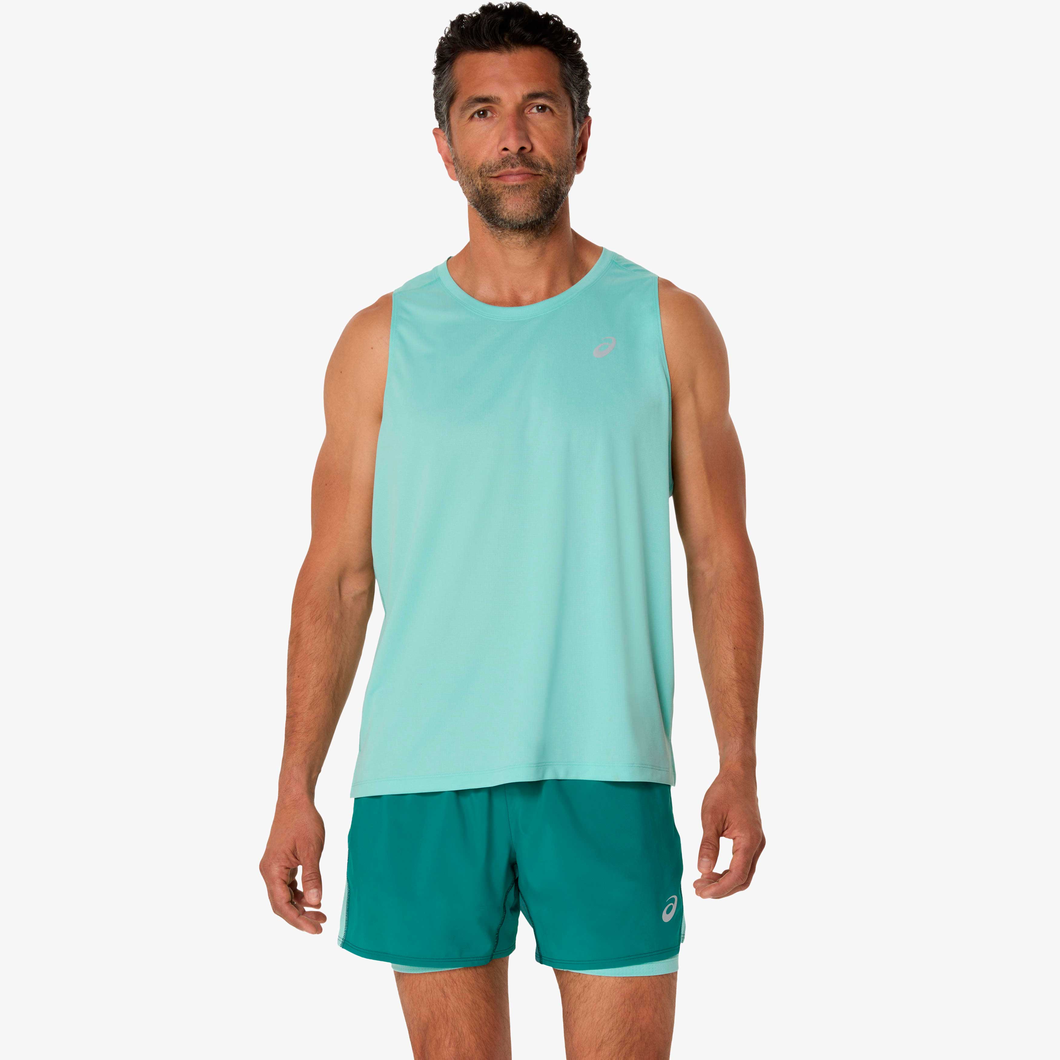 Asics Polera Silver Singlet, VERDE, hi-res