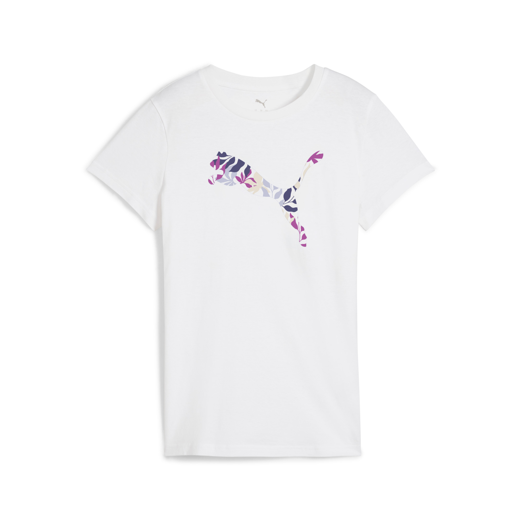 Polera Graphics Floral Cat Logo, BLANCO, hi-res