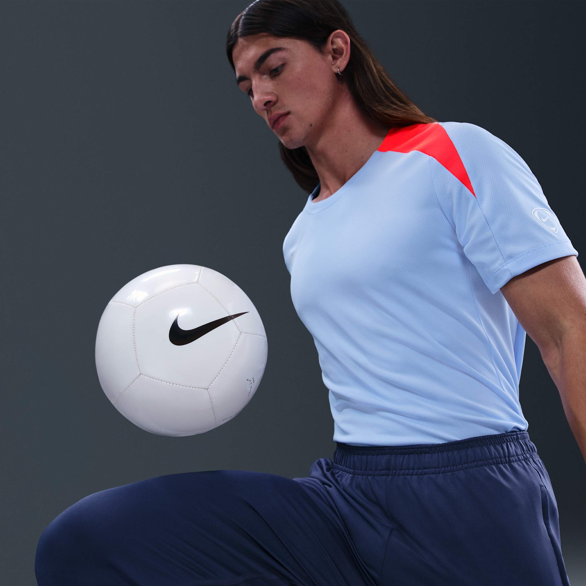 Nike Polera Manga Corta Strike, AZUL, hi-res
