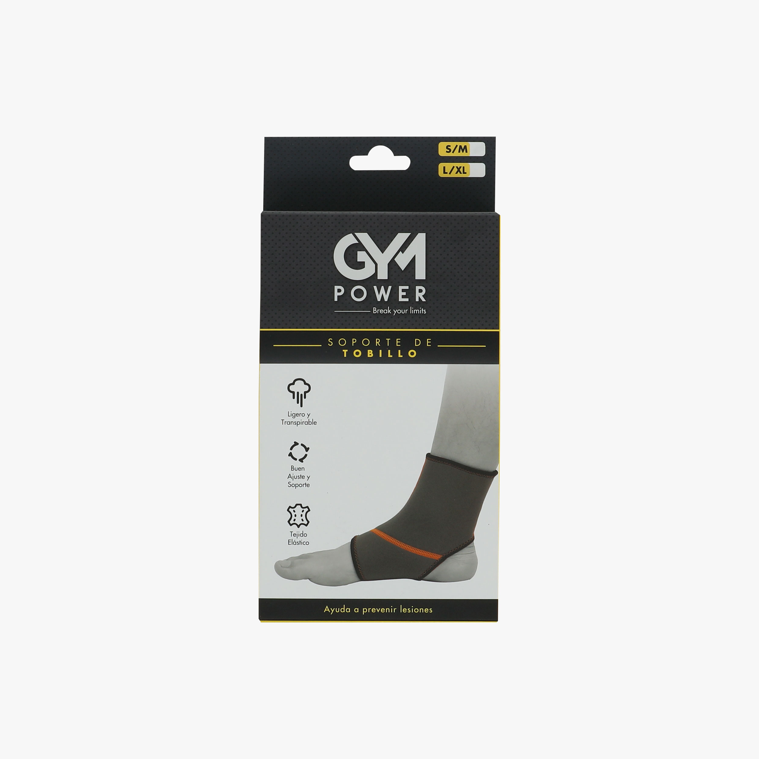 Gym Power Ankle Support, GRIS, hi-res