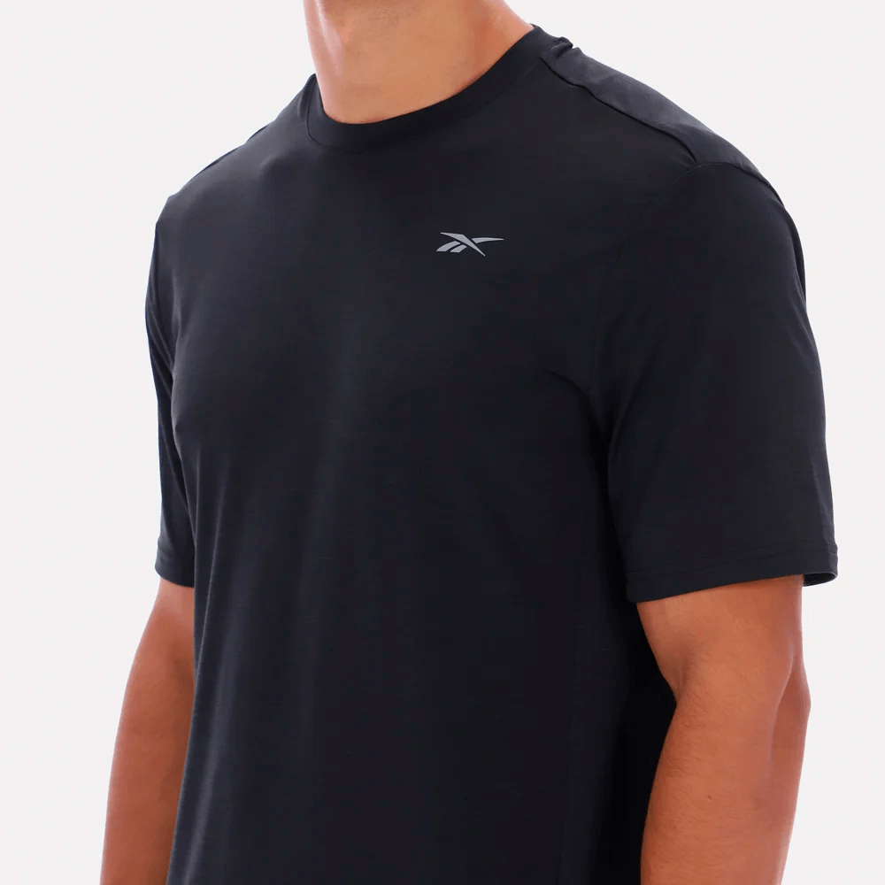 Reebok Polera Manga Corta Running, NEGRO, hi-res