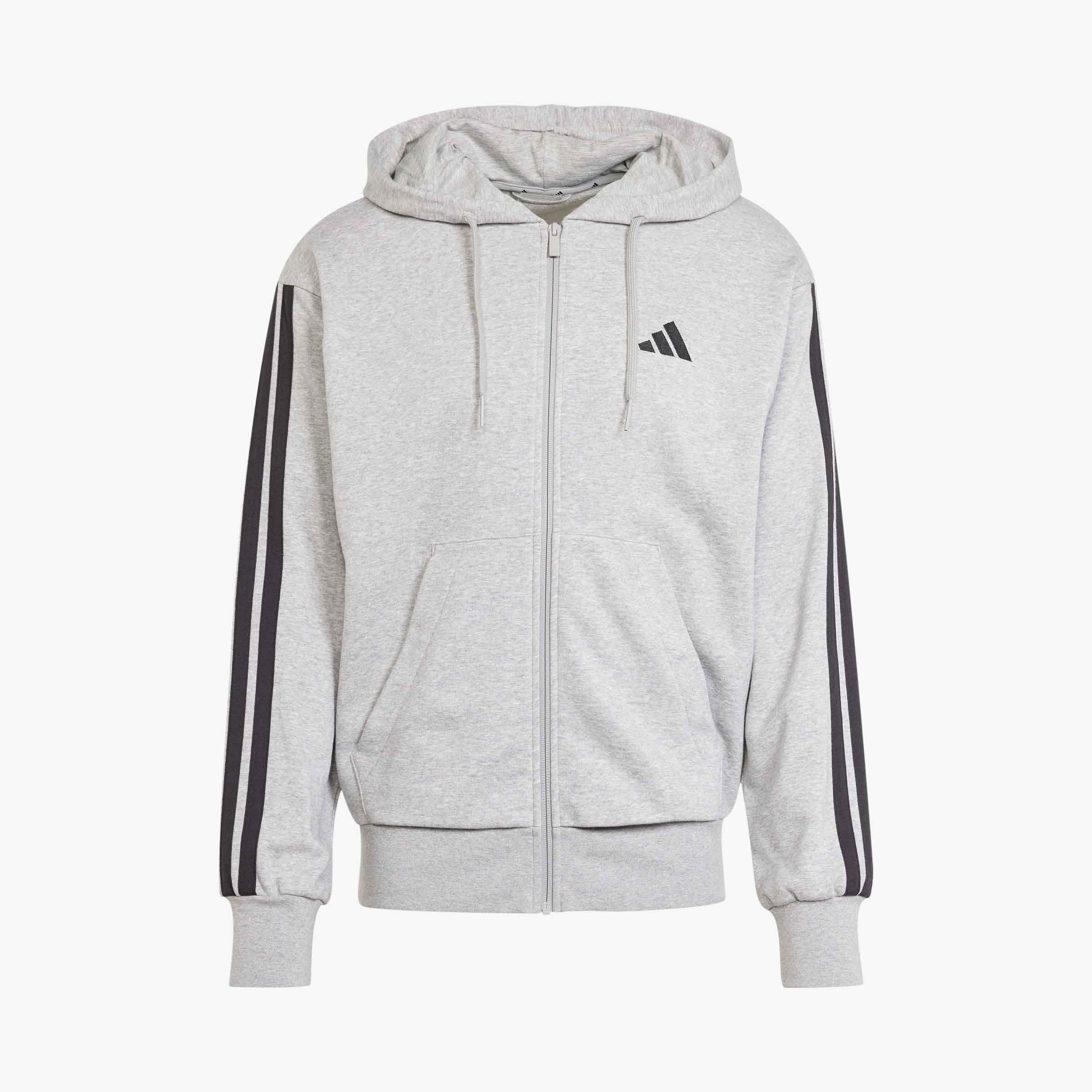 adidas Poler&oacute;n Essentials 3 Tiras French Terry, GRIS, hi-res