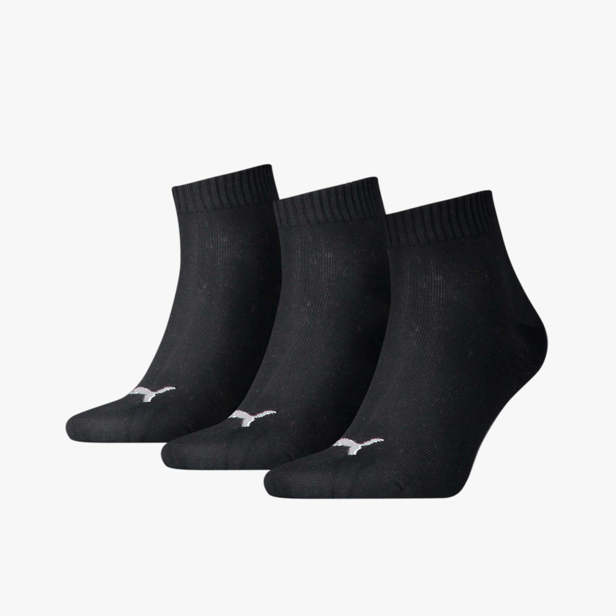 Puma Calcetines Quarter Plain Tobilleras 3 Pares, NEGRO, hi-res
