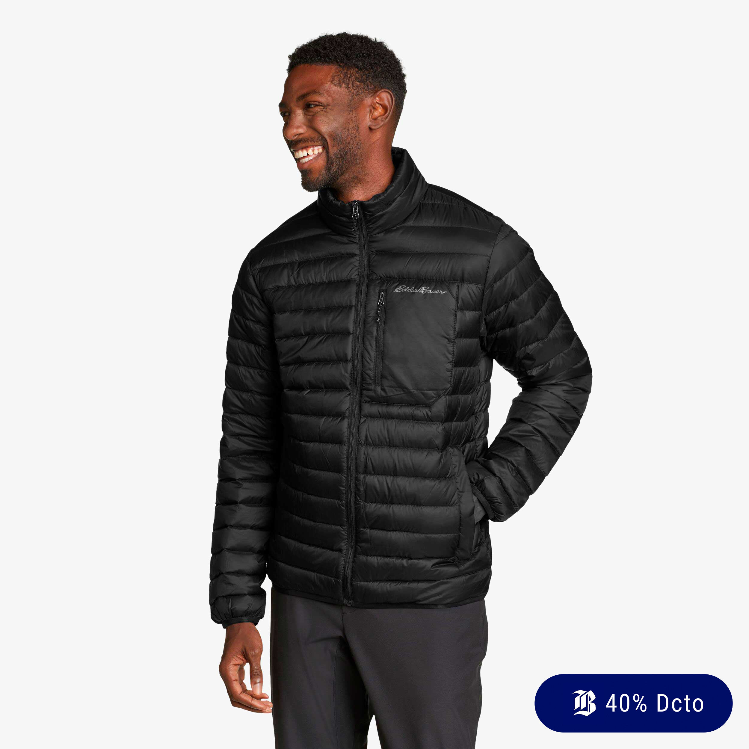 Eddie Bauer Jacket Stratustherm Down, NEGRO, hi-res