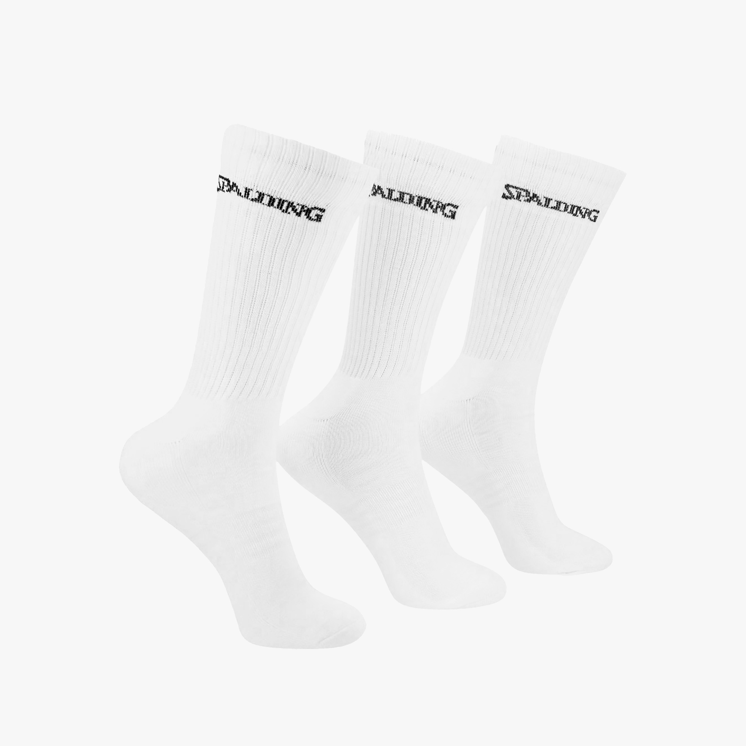 Spalding Calcetines Crew Largos 3 Pares, BLANCO, hi-res