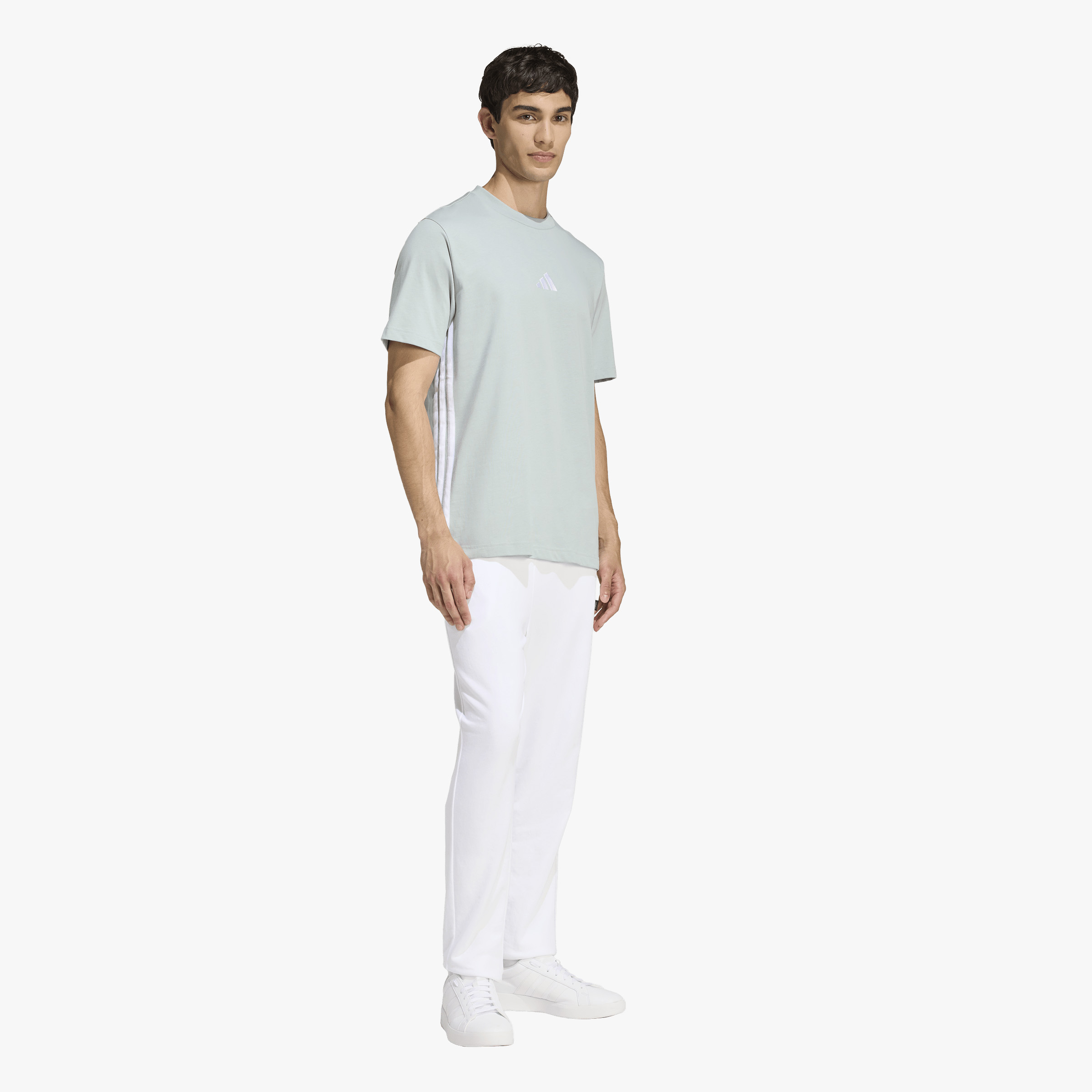 adidas Polera Essentials 3 Tiros, VERDE, hi-res