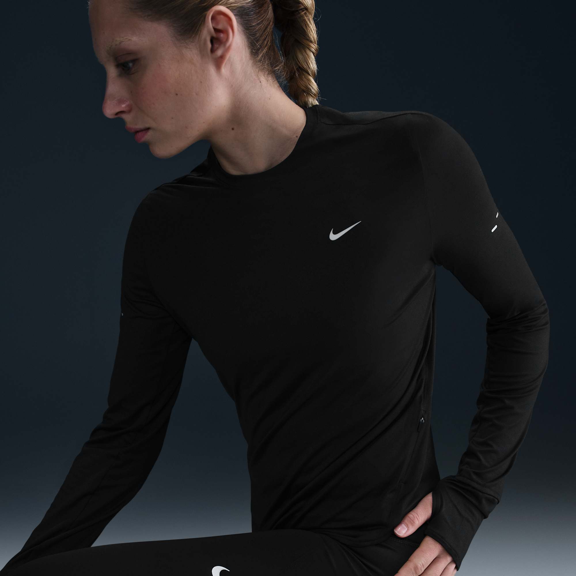 Nike Polera Swift, NEGRO, hi-res