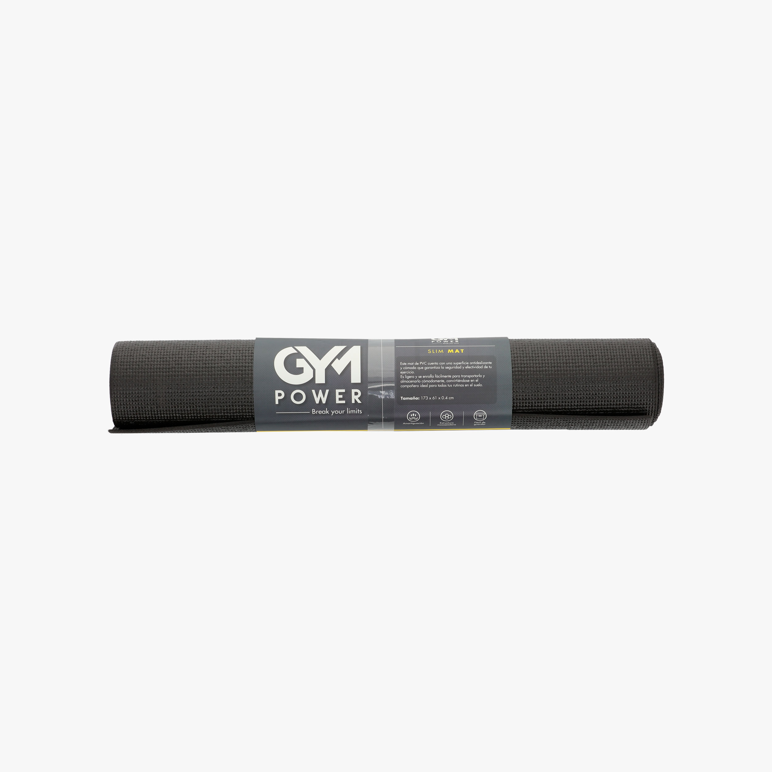 Gym Power PVC Yoga Mat, NEGRO, hi-res