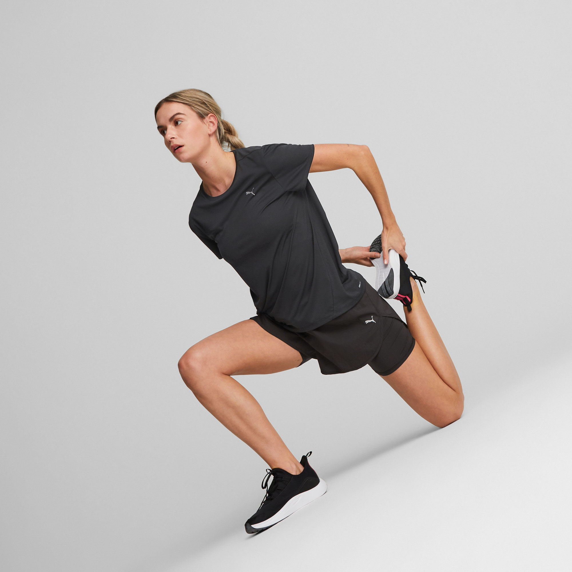 Puma Shorts Run Favorite Woven 2 in 1, NEGRO, hi-res
