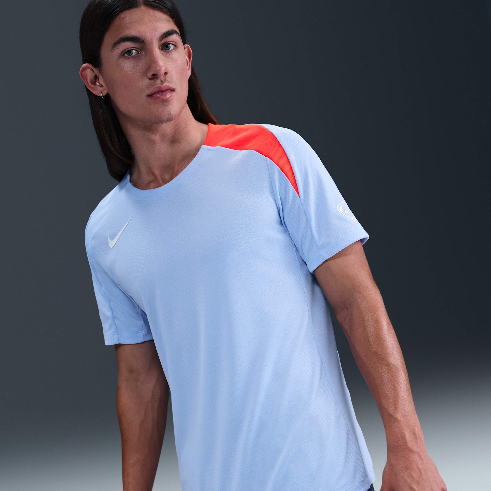 Nike Polera Manga Corta Strike, AZUL, hi-res