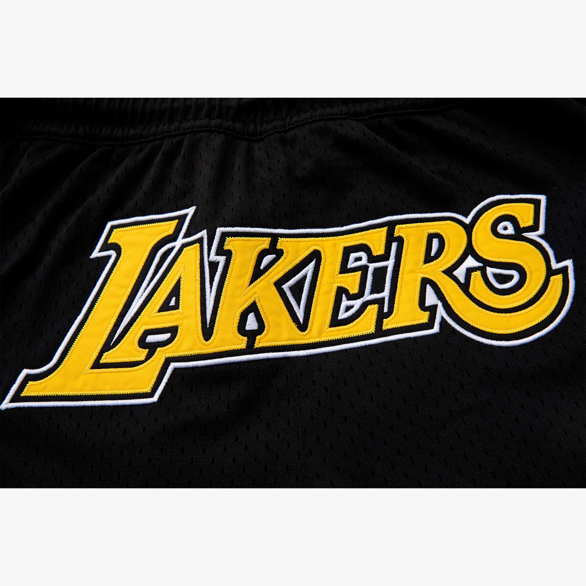 NBA Short Front Logo Lakers, NEGRO, hi-res