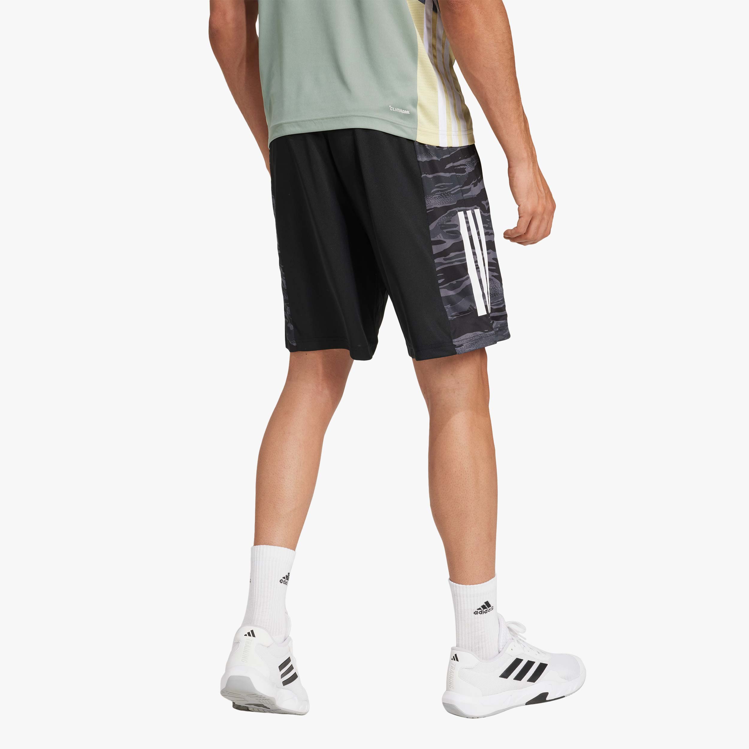 adidas Shorts Train Essentials 3 Tiras Camo, NEGRO, hi-res