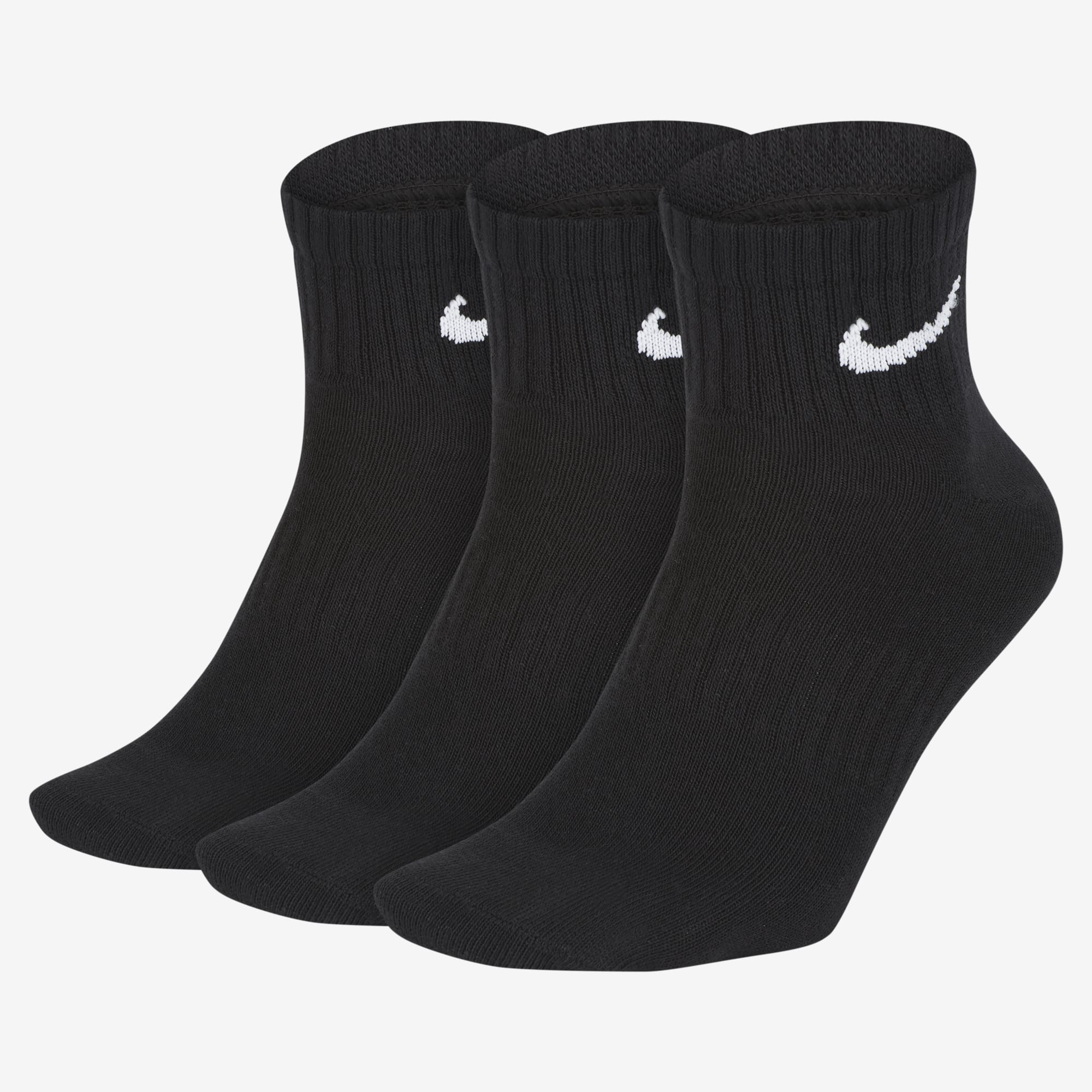 Nike Calcetines Everyday Lightweight Cortos 3 Pares, NEGRO, hi-res