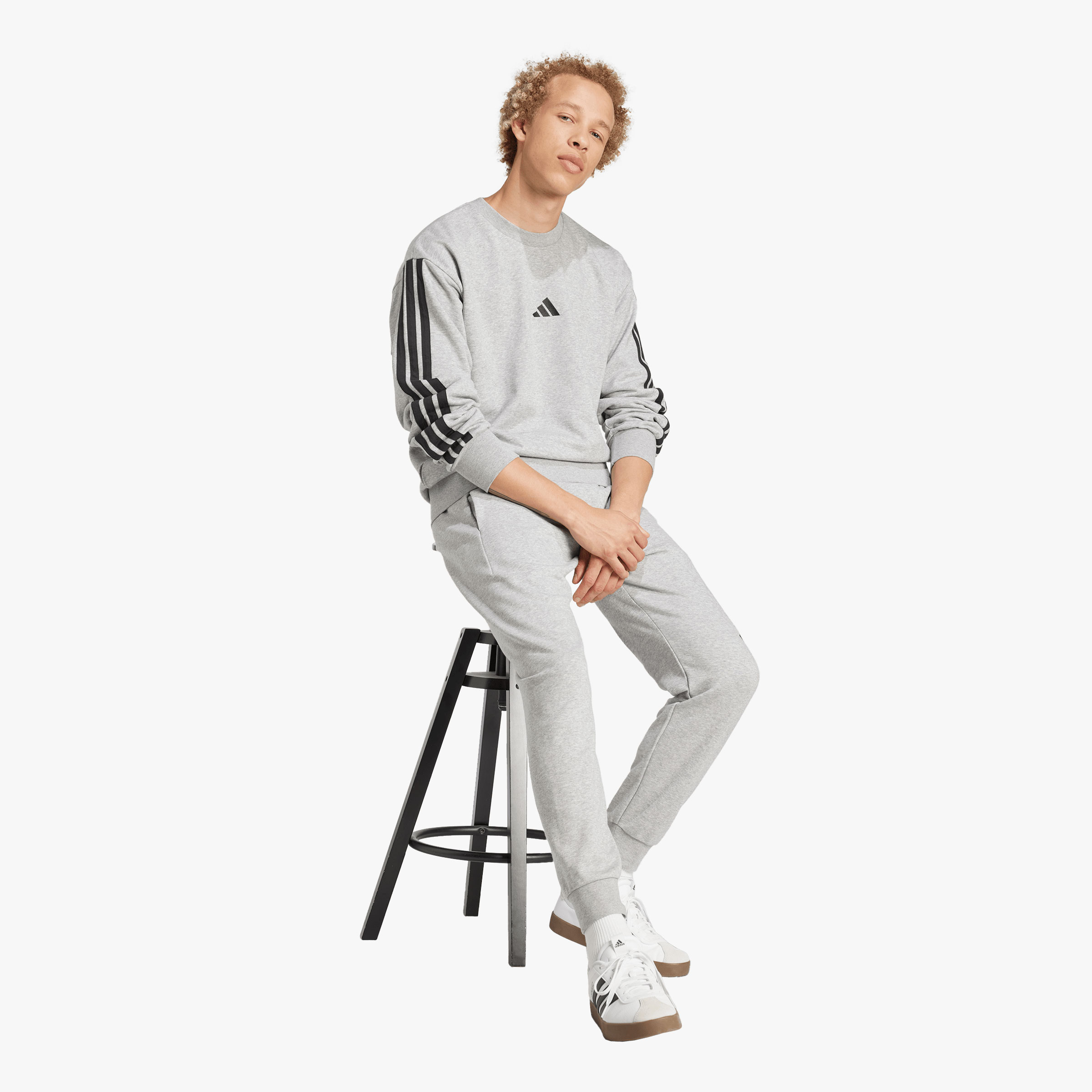adidas Pantal&oacute;n Essentials Logo Grande Felpa Francesa, GRIS, hi-res