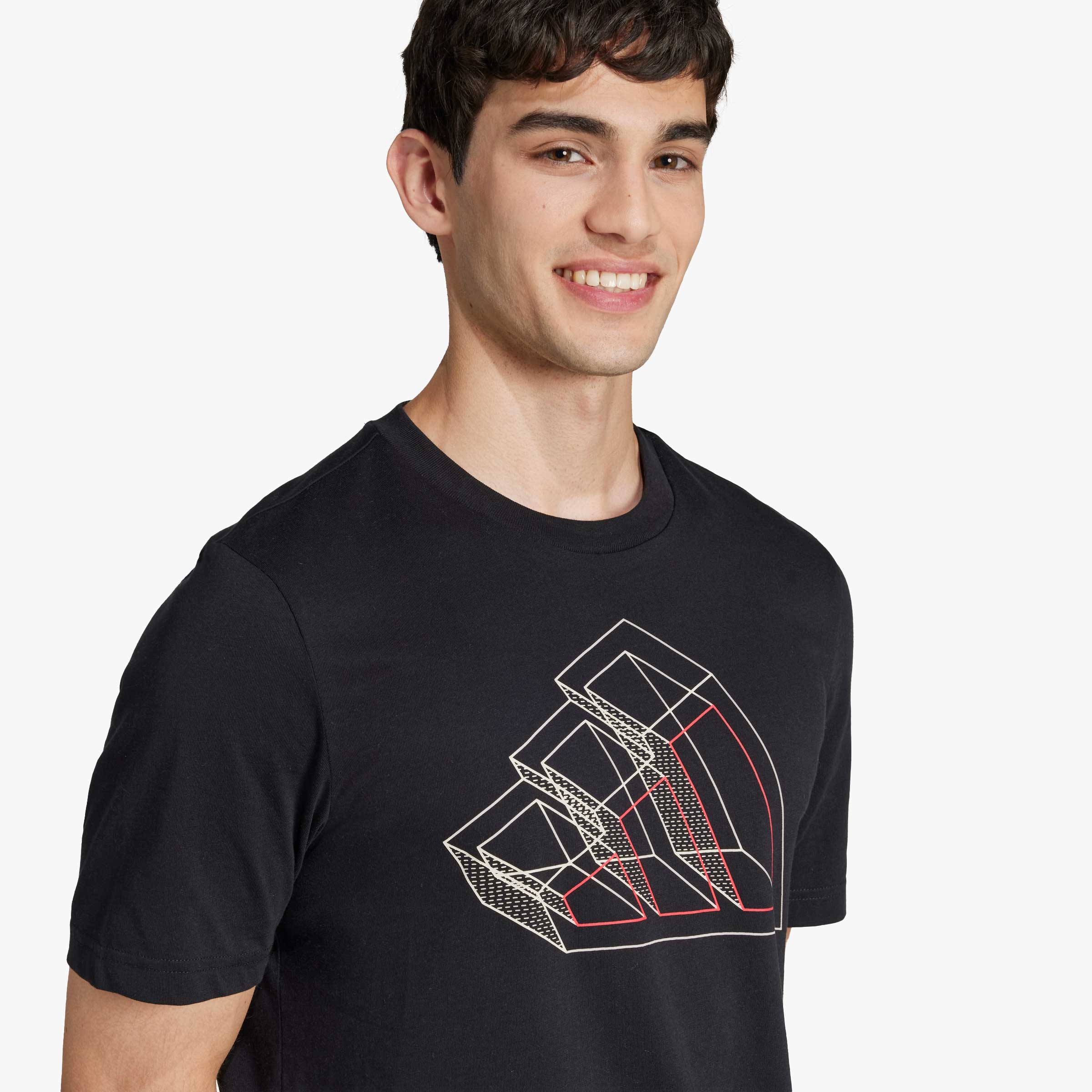 adidas Polera Tech Outline Estampado, NEGRO, hi-res