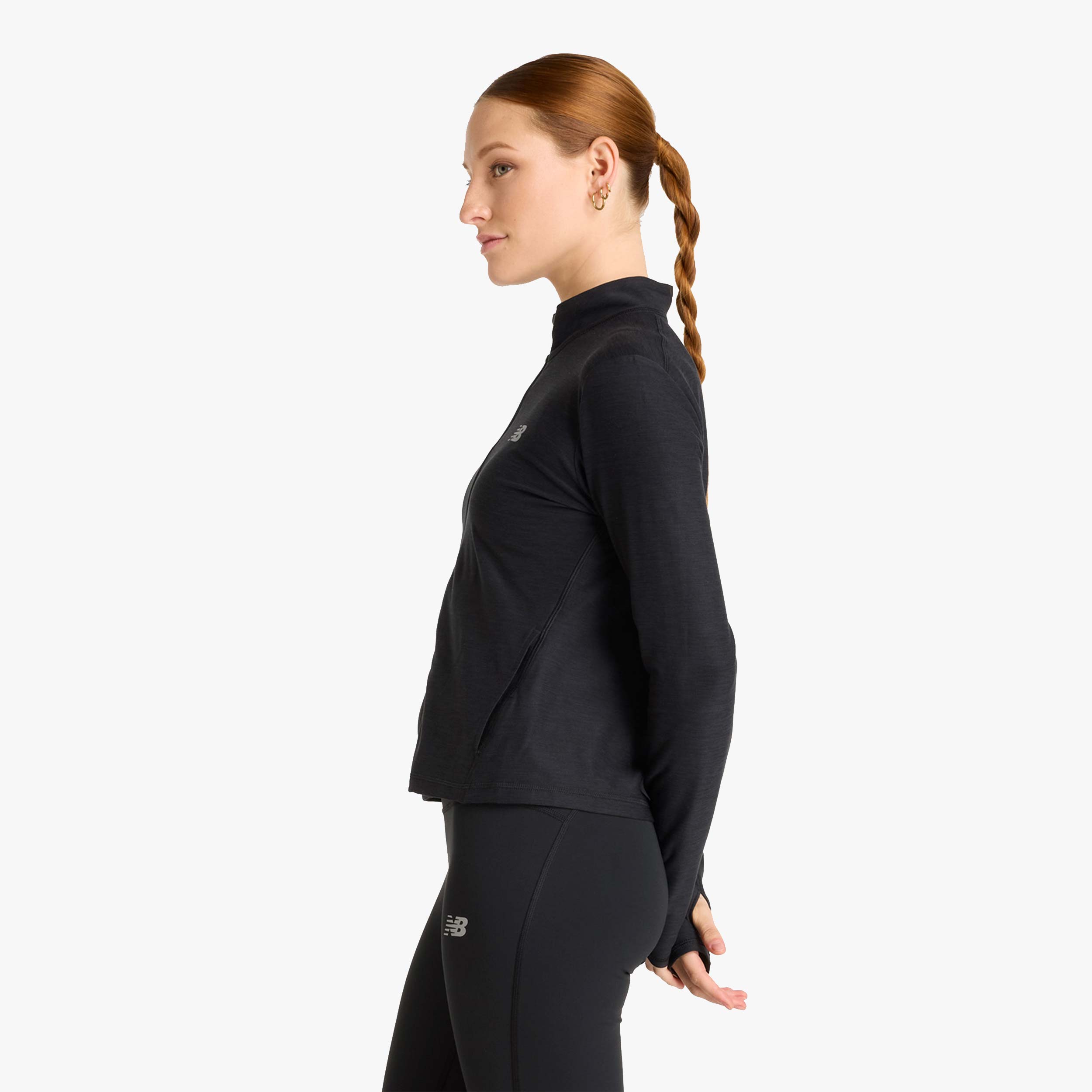 New Balance Chaqueta Space Dye Full Zip, NEGRO, hi-res