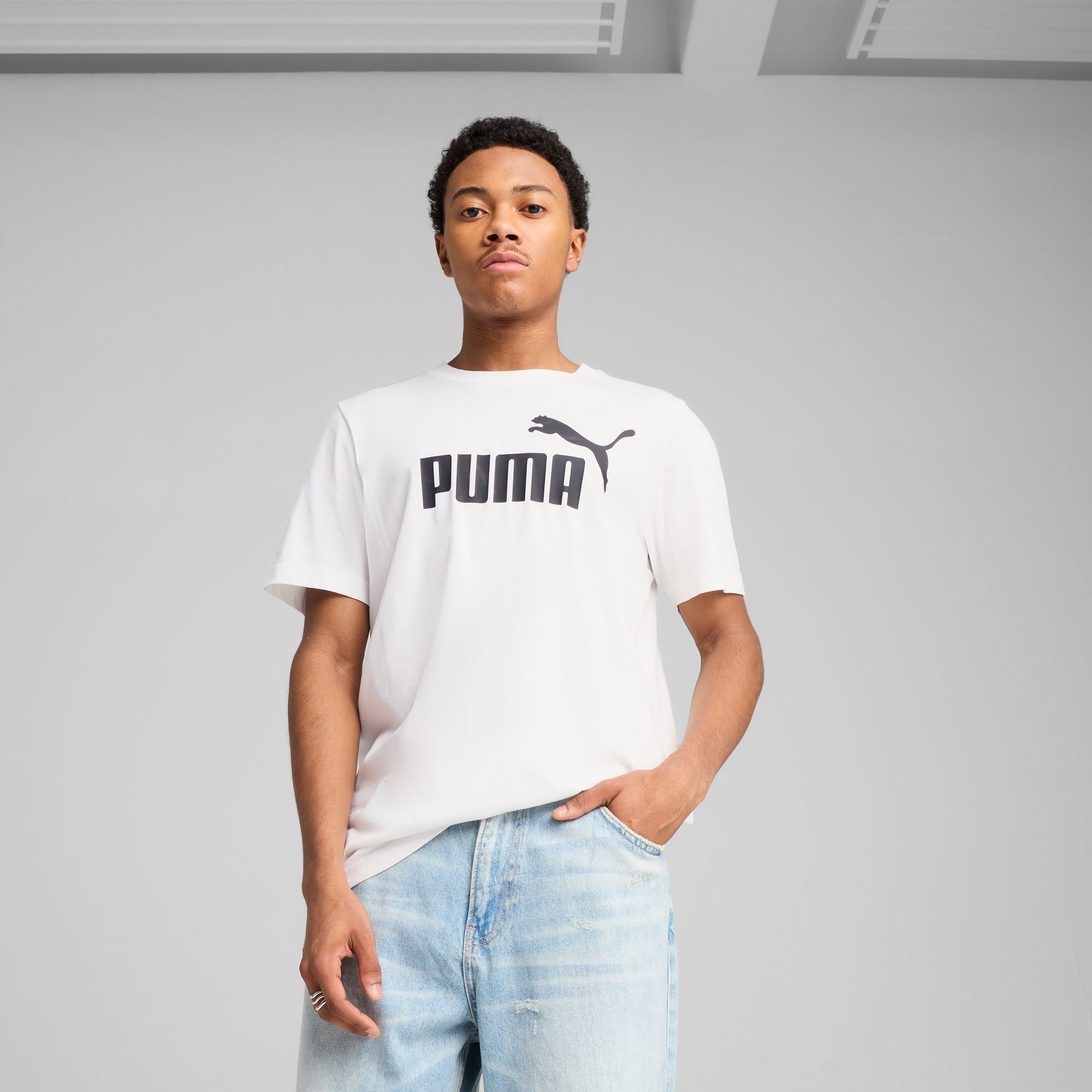 Puma Polera Essentials No. 1 Logo, BLANCO, hi-res