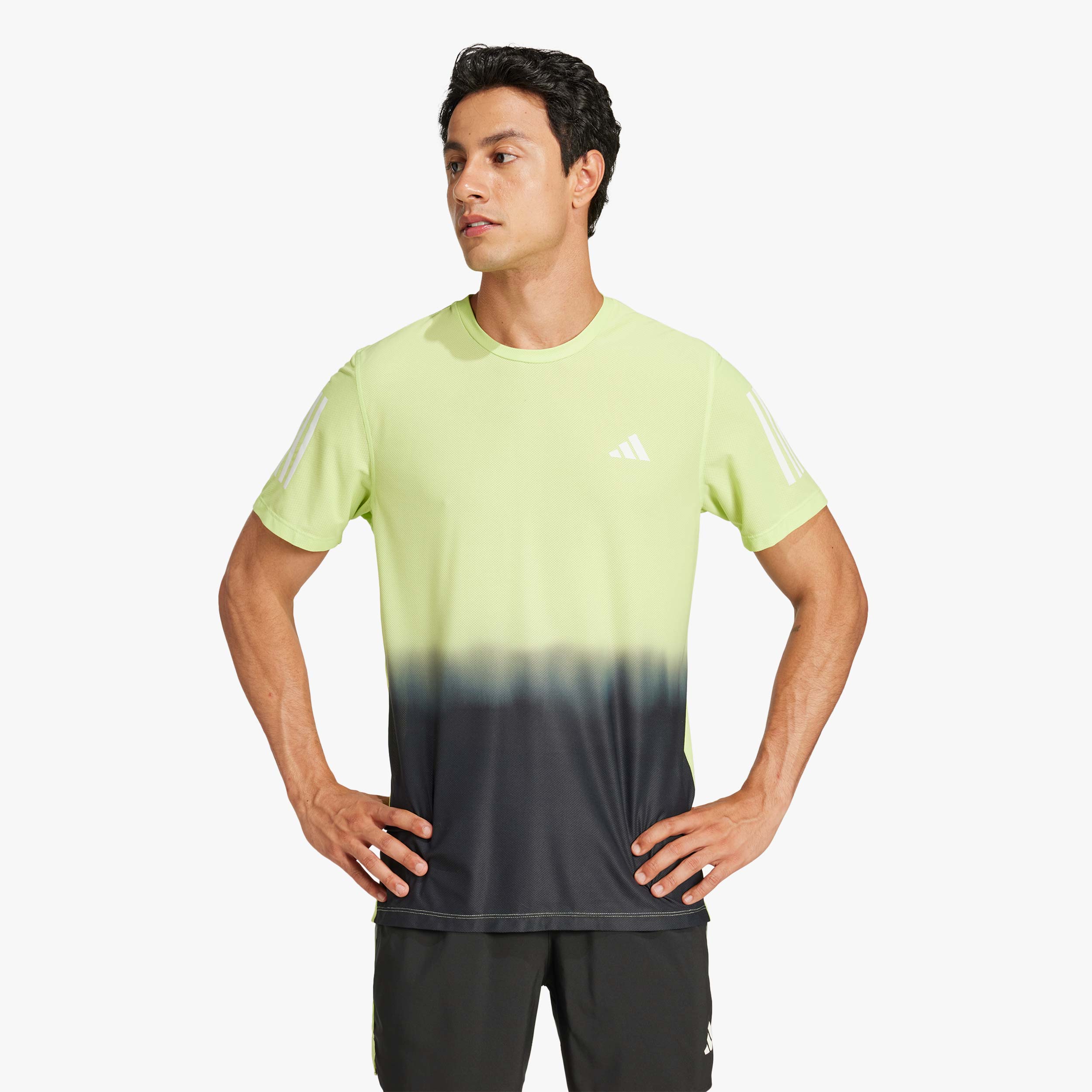 adidas Polera Own the Run CLIMACOOL Colorblock, VERDE, hi-res