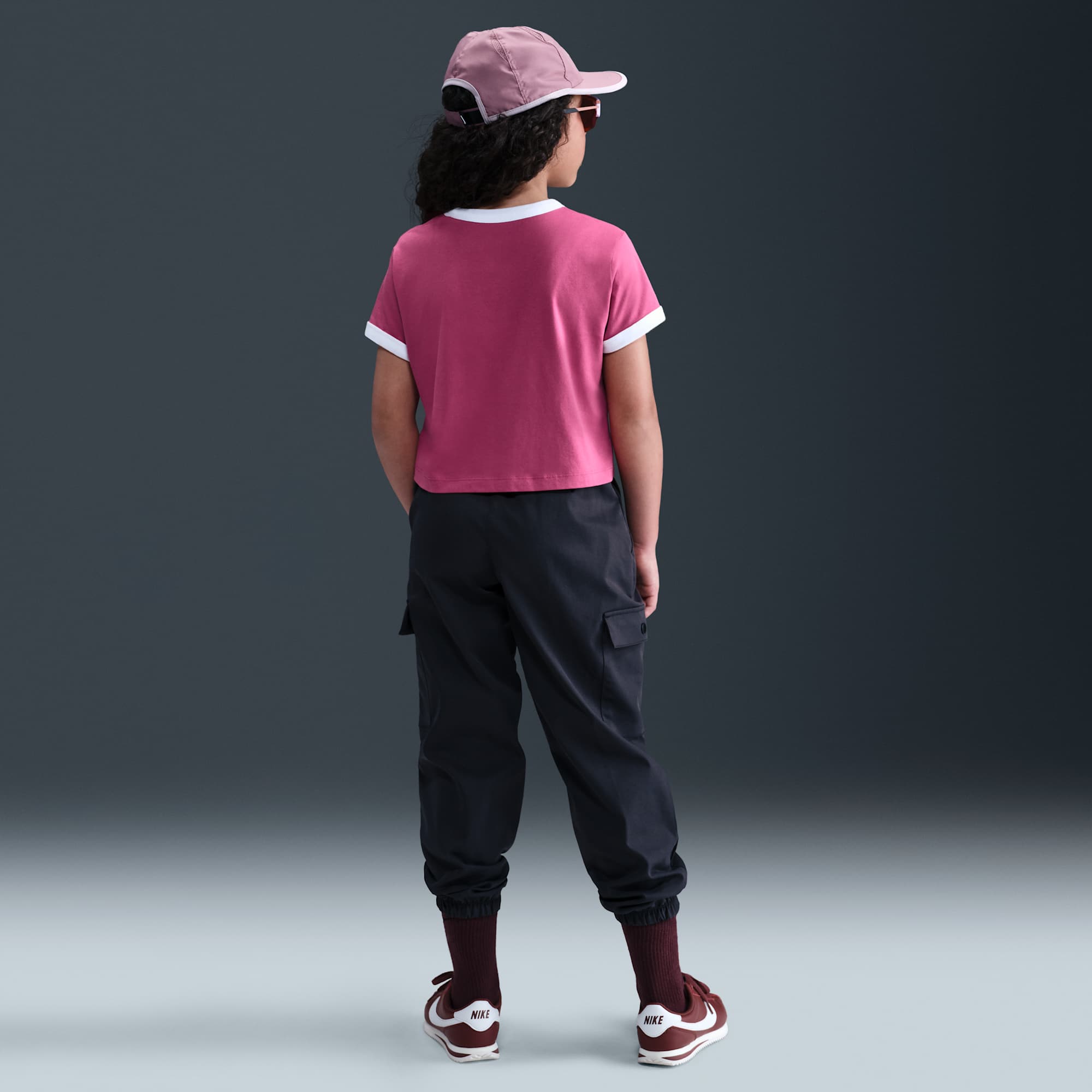 Nike Polera Sportswear Polera Cropped para ni&ntilde;a, ROJO, hi-res