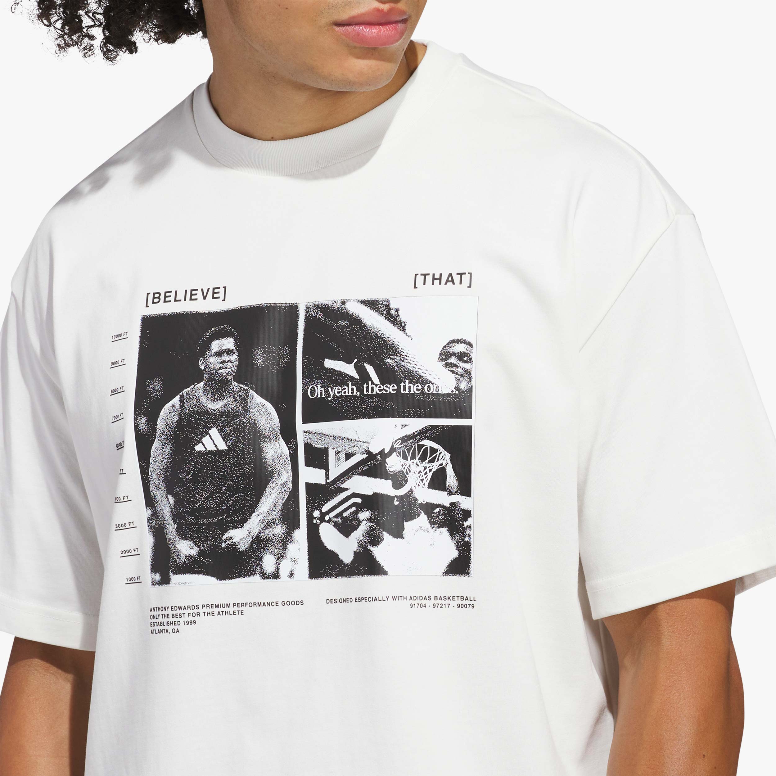 adidas Polera Anthony Edwards, BLANCO, hi-res