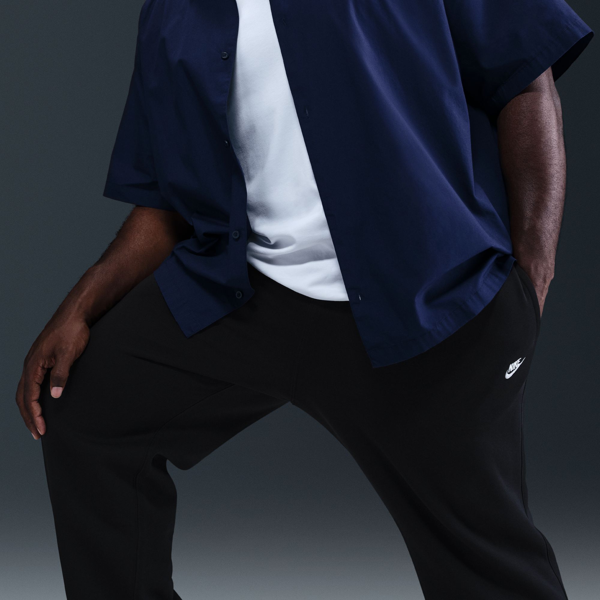 Nike Pantalones Club, NEGRO, hi-res