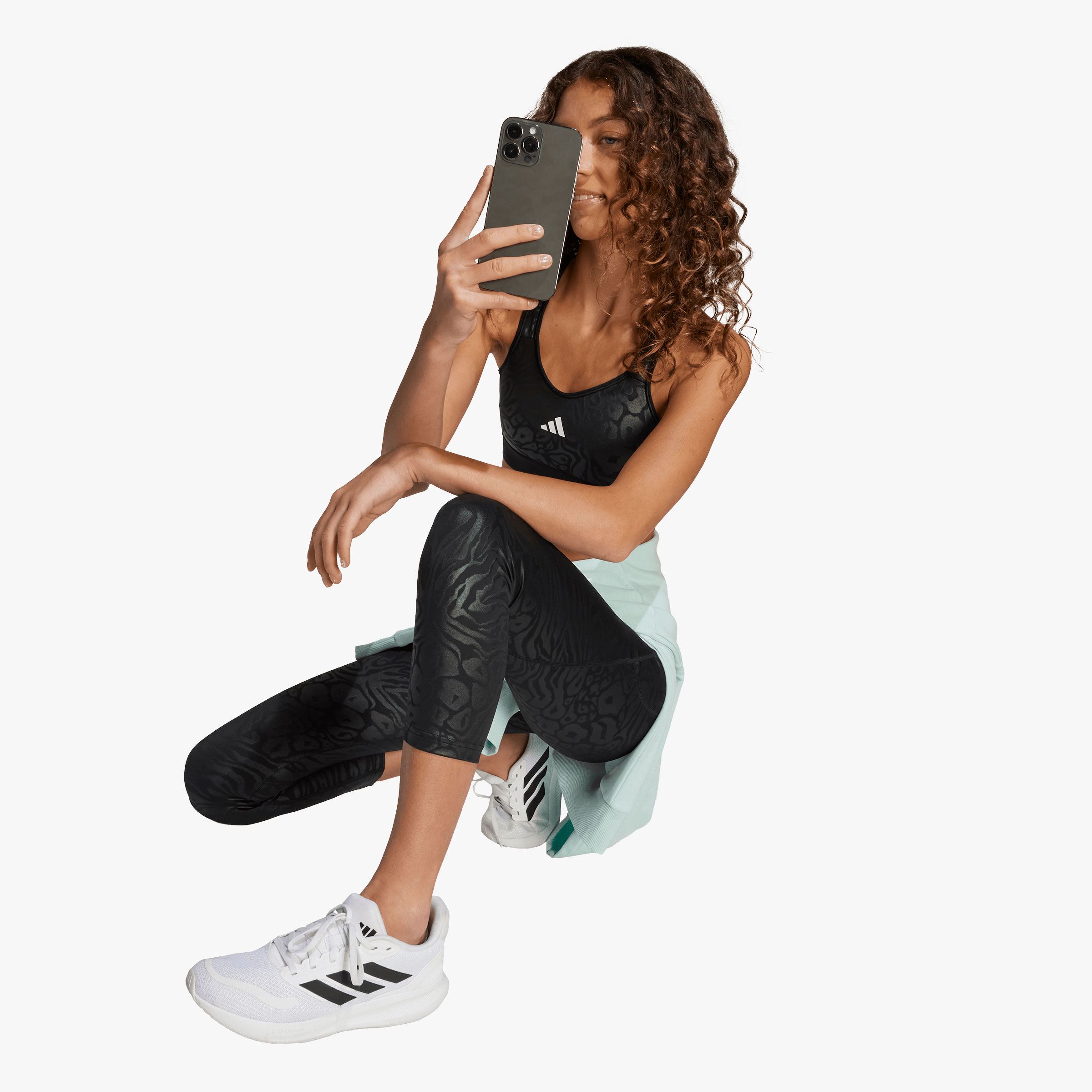 adidas Top Deportivo Animal Print Marshmallow, NEGRO, hi-res