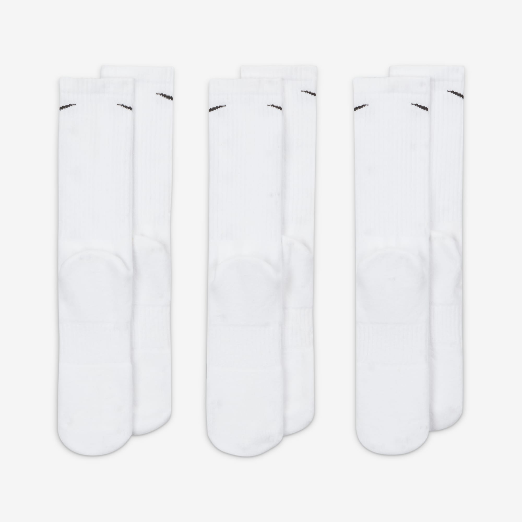 Nike Calcetines Everyday Cushioned Largos 3 Pares, BLANCO, hi-res