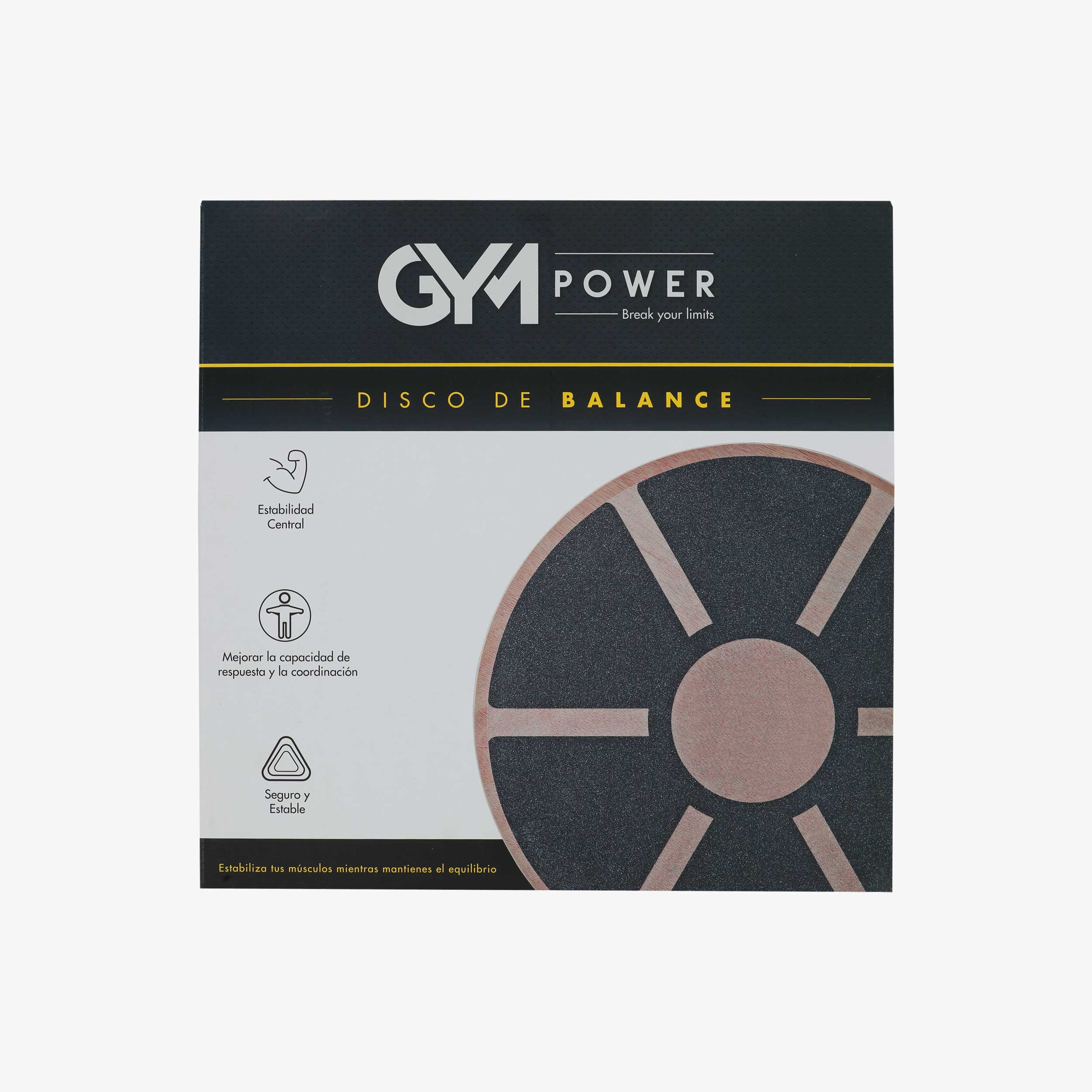 Gym Power Wooden Balance Board, NEGRO, hi-res