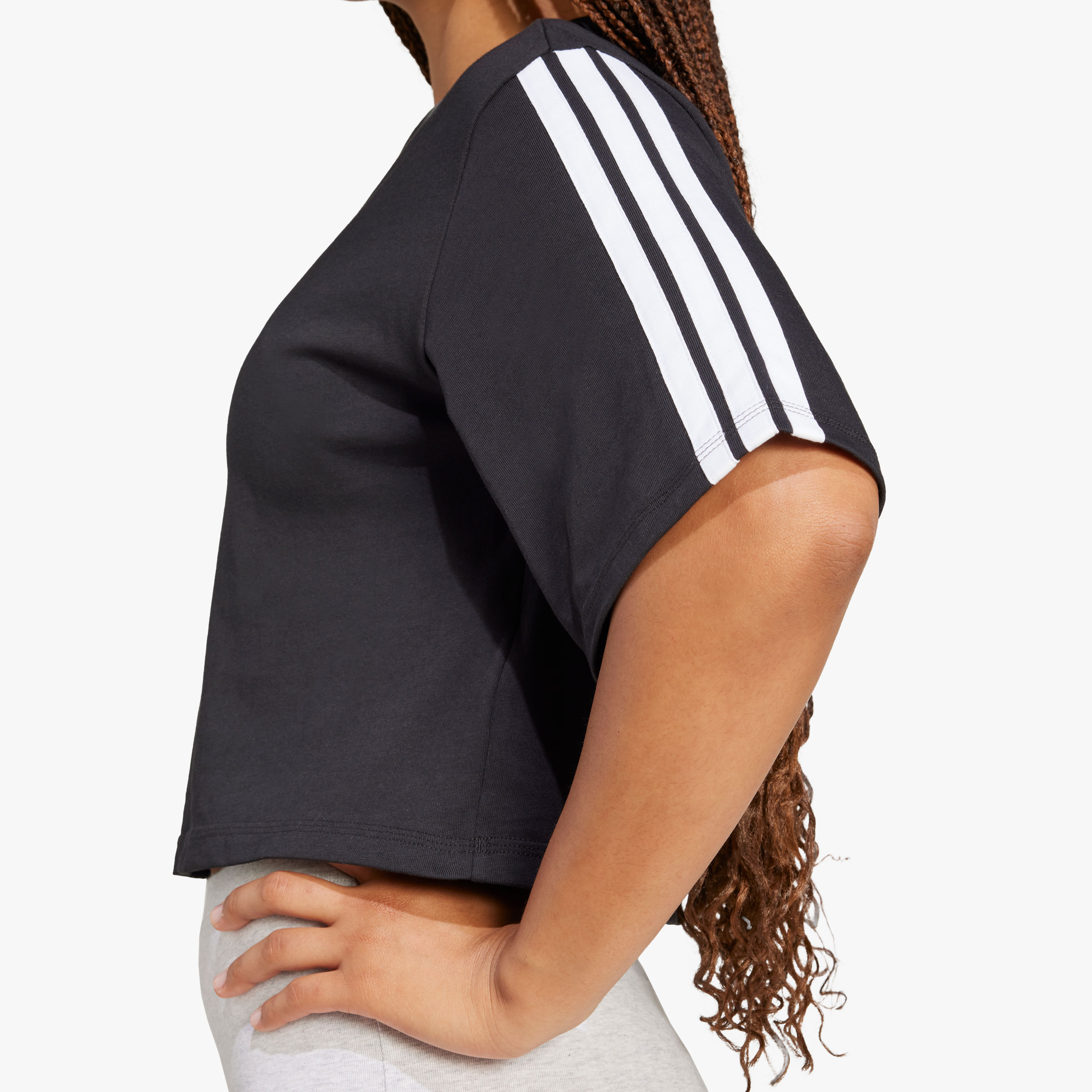 adidas Polera Essentials 3 Tiras, NEGRO, hi-res