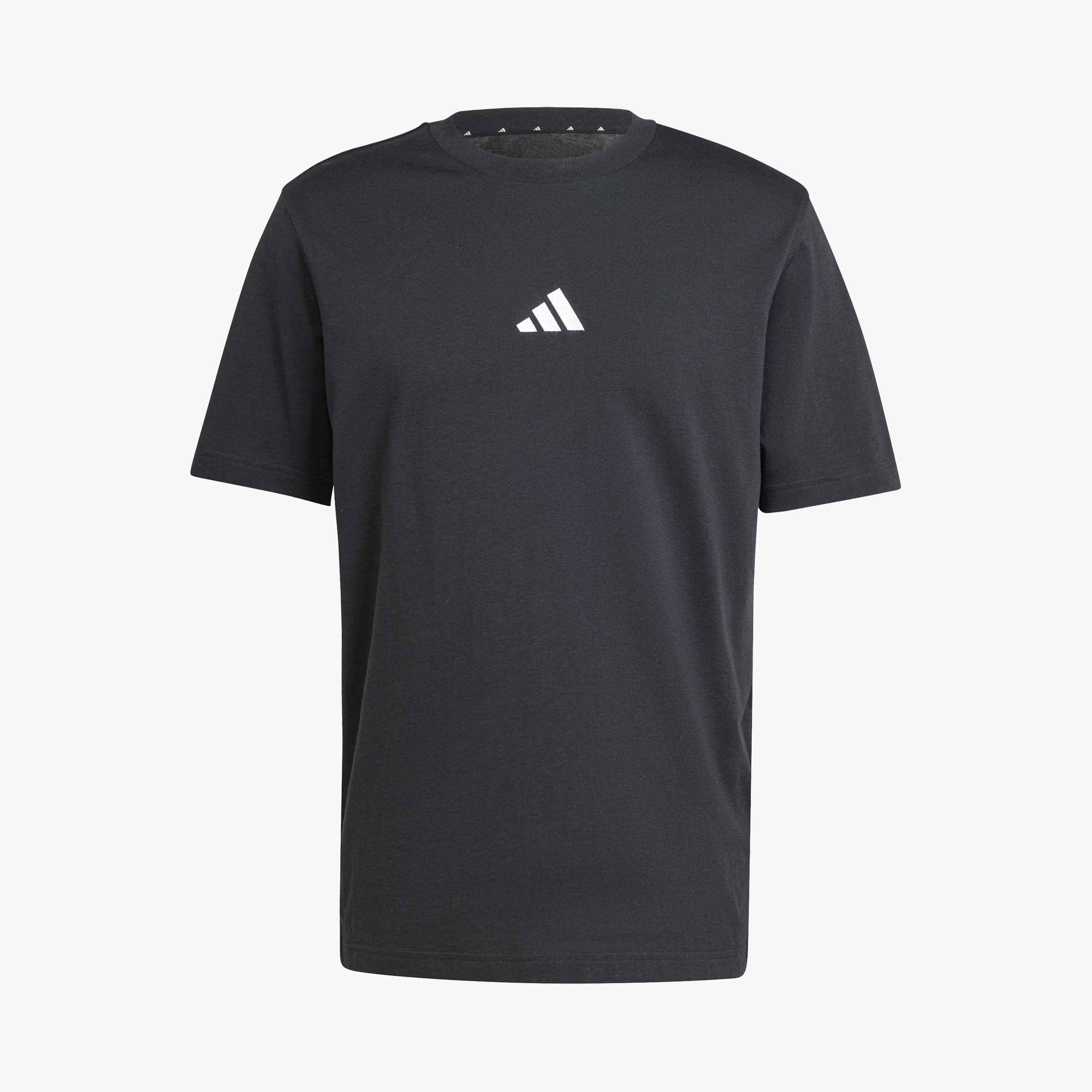 adidas Polera Essentials Logo Peque&ntilde;o Tejido Jersey, NEGRO, hi-res