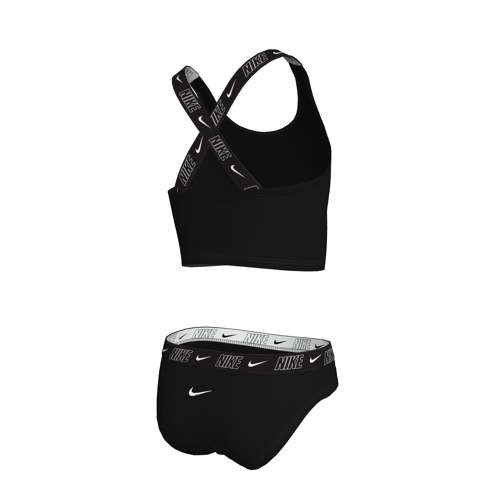 Nike Traje de Ba&ntilde;o Crossback Midkini Set, NEGRO, hi-res