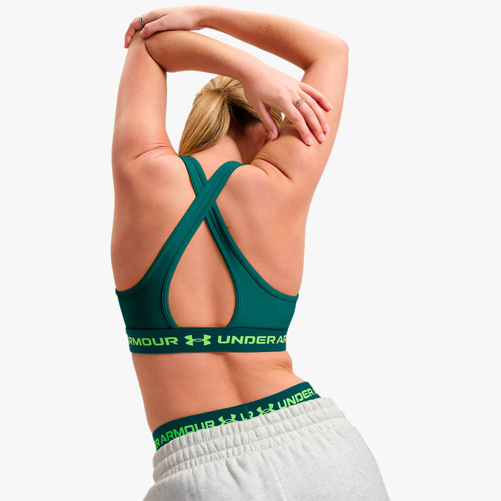 Under Armour Top Deportivo Crossback Mid, VERDE, hi-res
