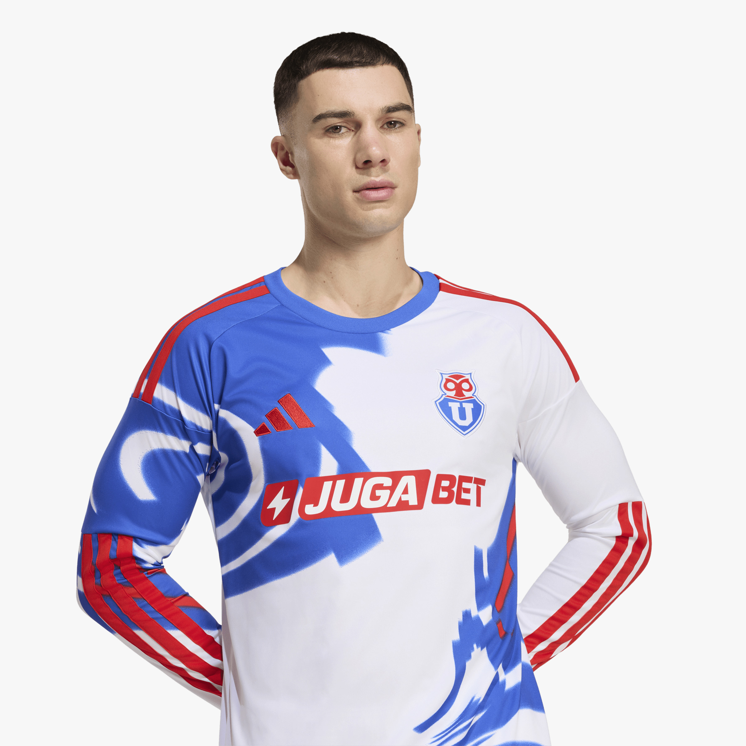 adidas Camiseta Manga Larga Universidad de Chile 26 Visita, BLANCO, hi-res