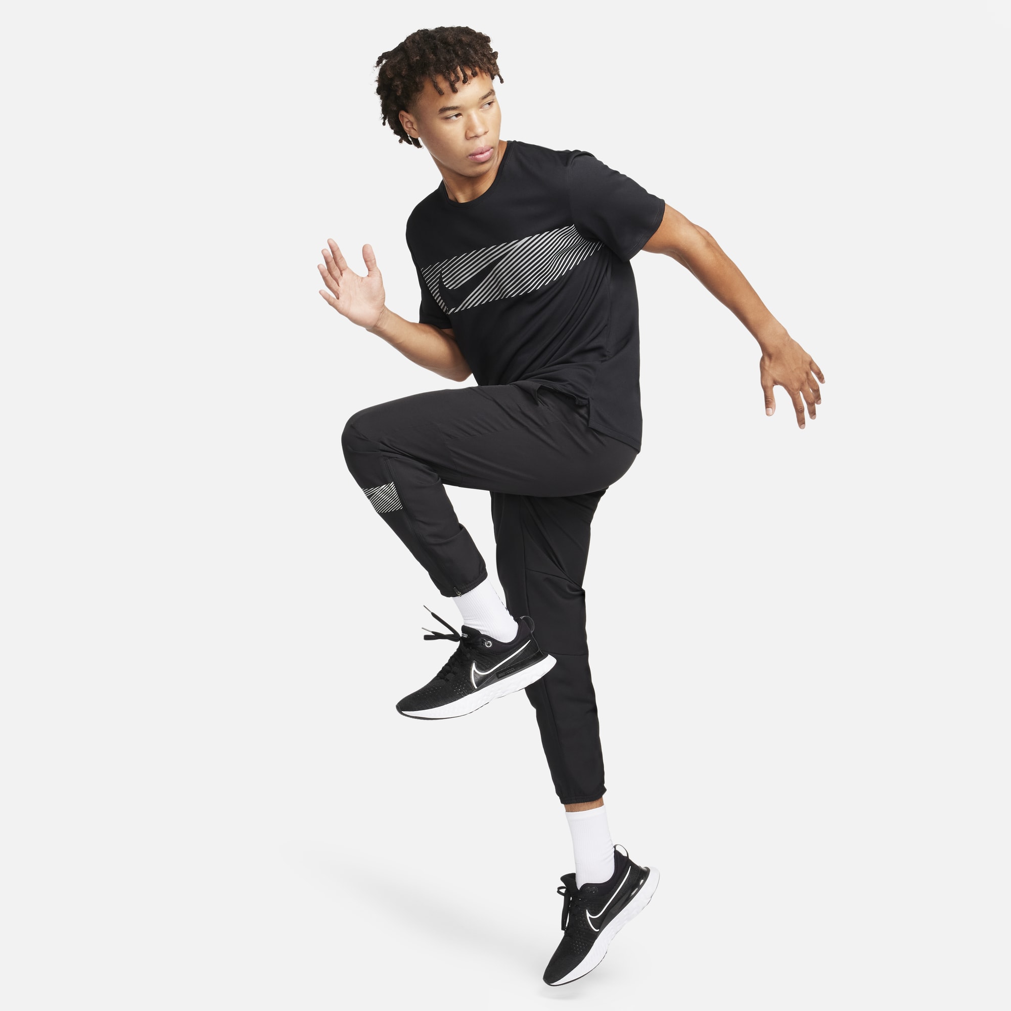 Nike Polera Miler Flash, NEGRO, hi-res