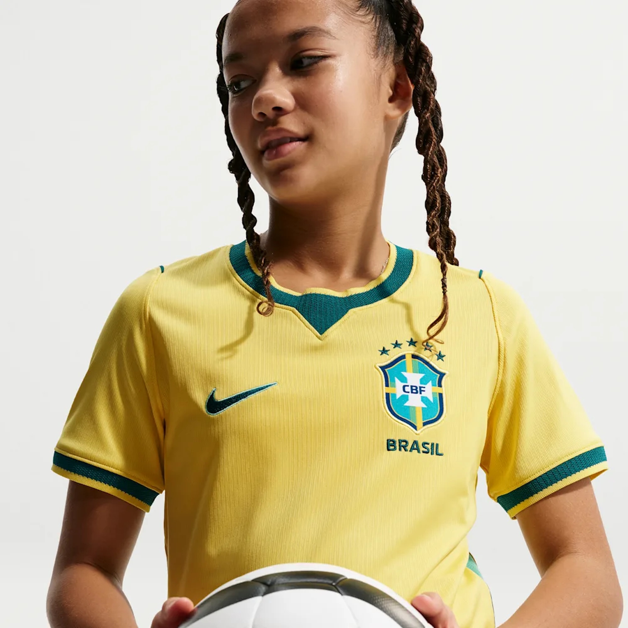 Nike Camiseta Brasil Stadium Local 2026 Ni&ntilde;o, AMARILLO, hi-res