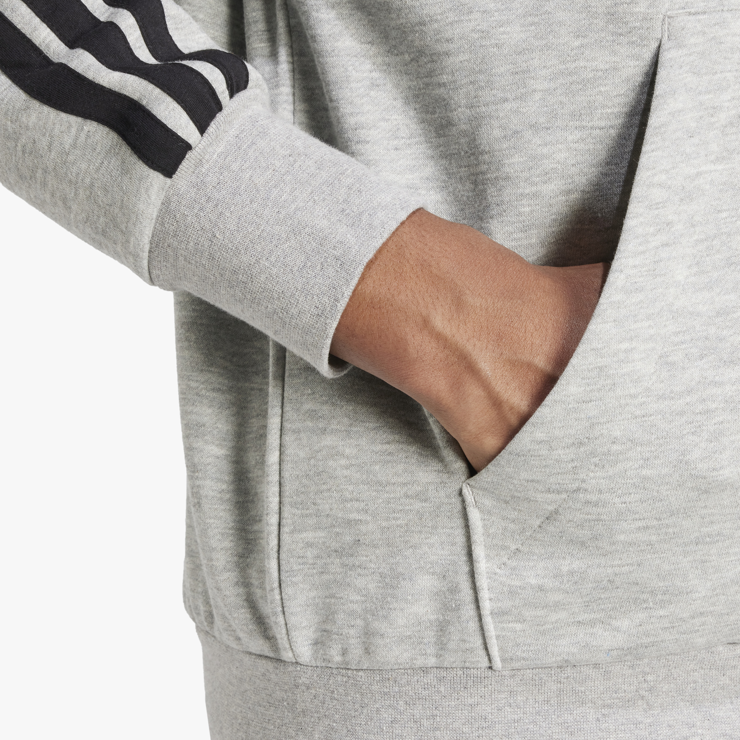 adidas Chaqueta Essentials 3-Stripes Fleece, GRIS, hi-res