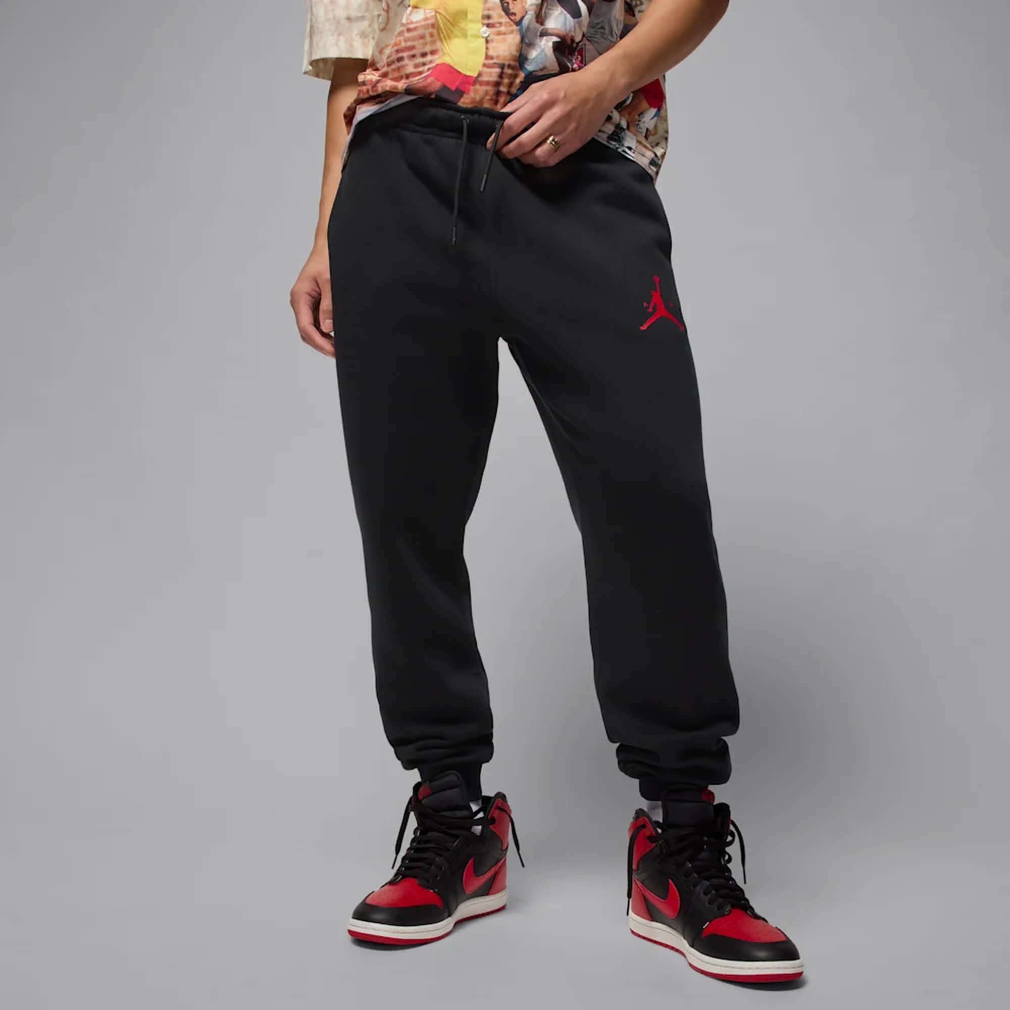 Jordan Pantal&oacute;n Jumpman Fleece, NEGRO, hi-res