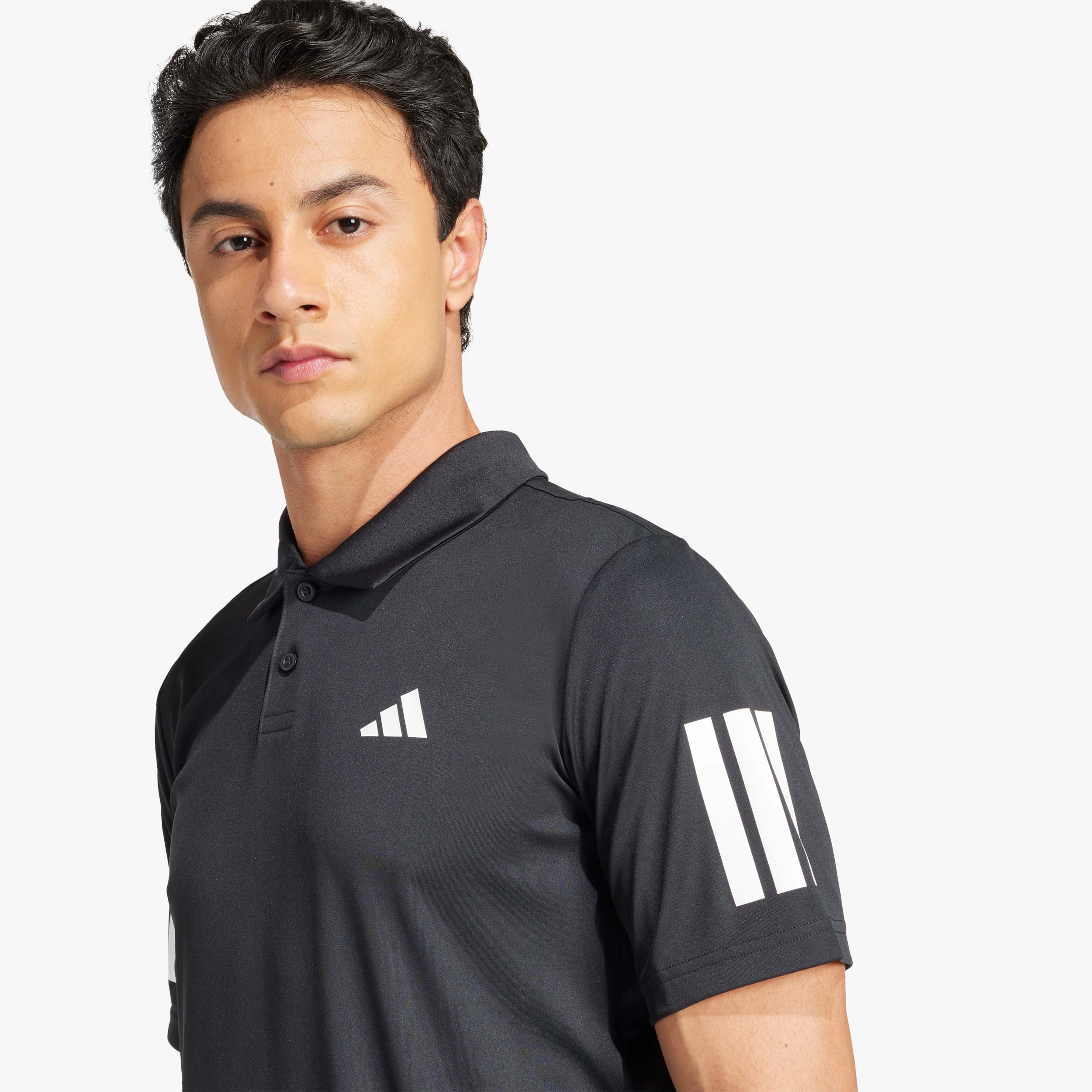 adidas Polera Club Tennis 3 bandas, NEGRO, hi-res